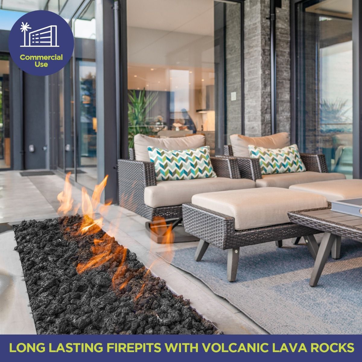 American Fire Products Small Black Lava Rock 1/8"-1/2" - Pallet 60 x 20-lbs Bags