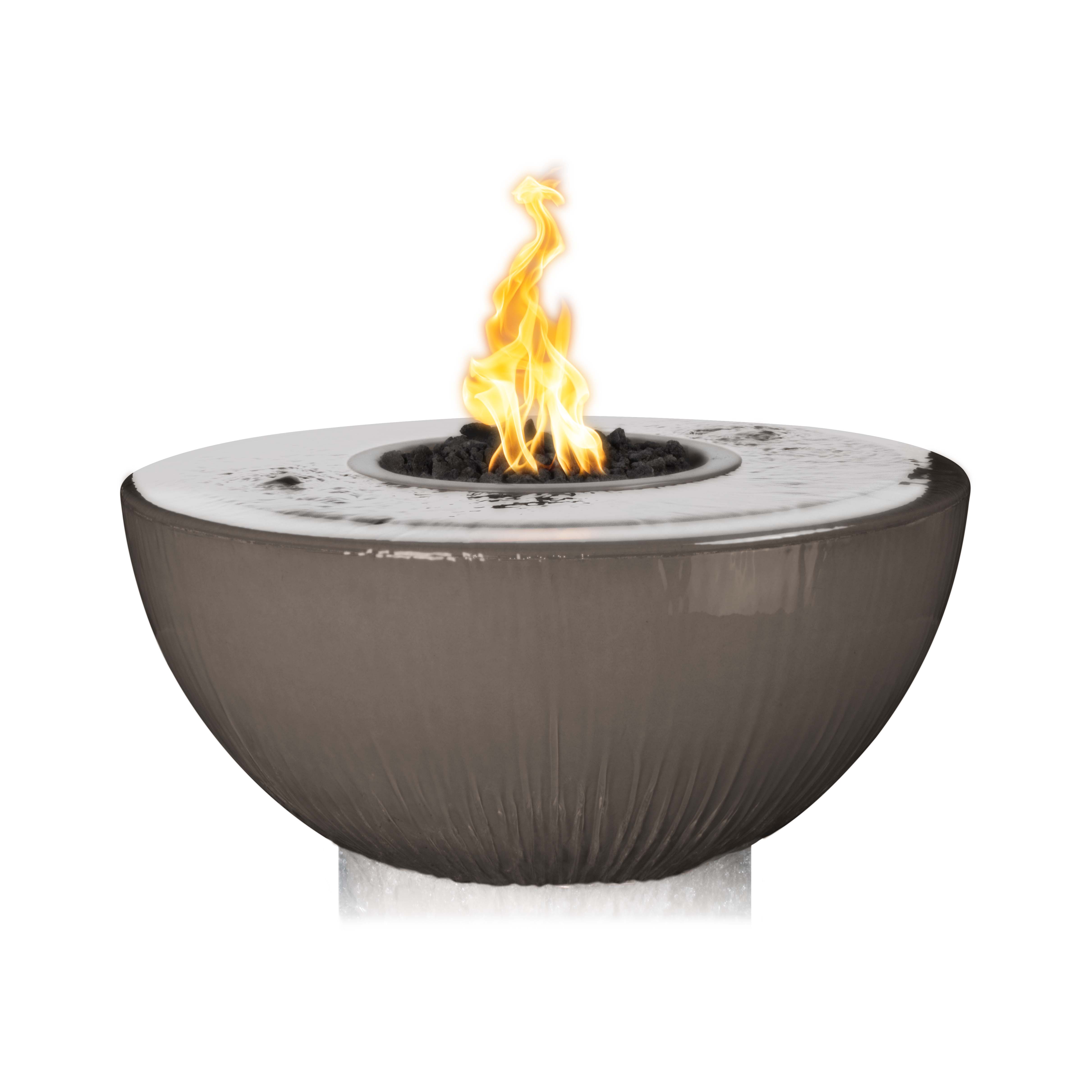 The Outdoor Plus Round Sedona Fire & Water Bowl - GFRC Concrete - 360° Spill - 38-Inch