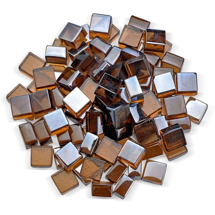 American Fire Glass 1/2" Copper Luster Cubes 10 Pound Bag