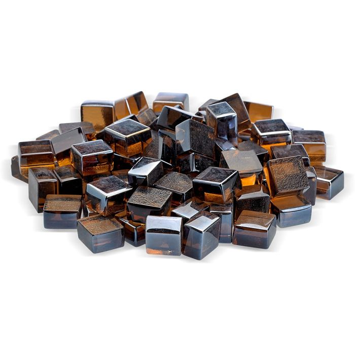 American Fire Glass 1/2" Copper Luster Cubes 10 Pound Bag