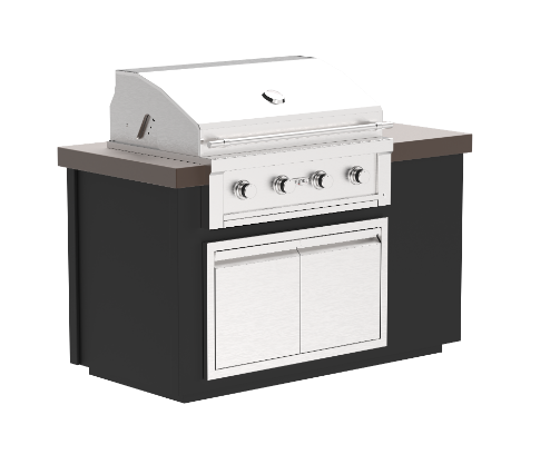 Videl USA Alta 60I Complete BBQ Island with Gran Fuego 36" 4-Burner Grill - Powder Coated
