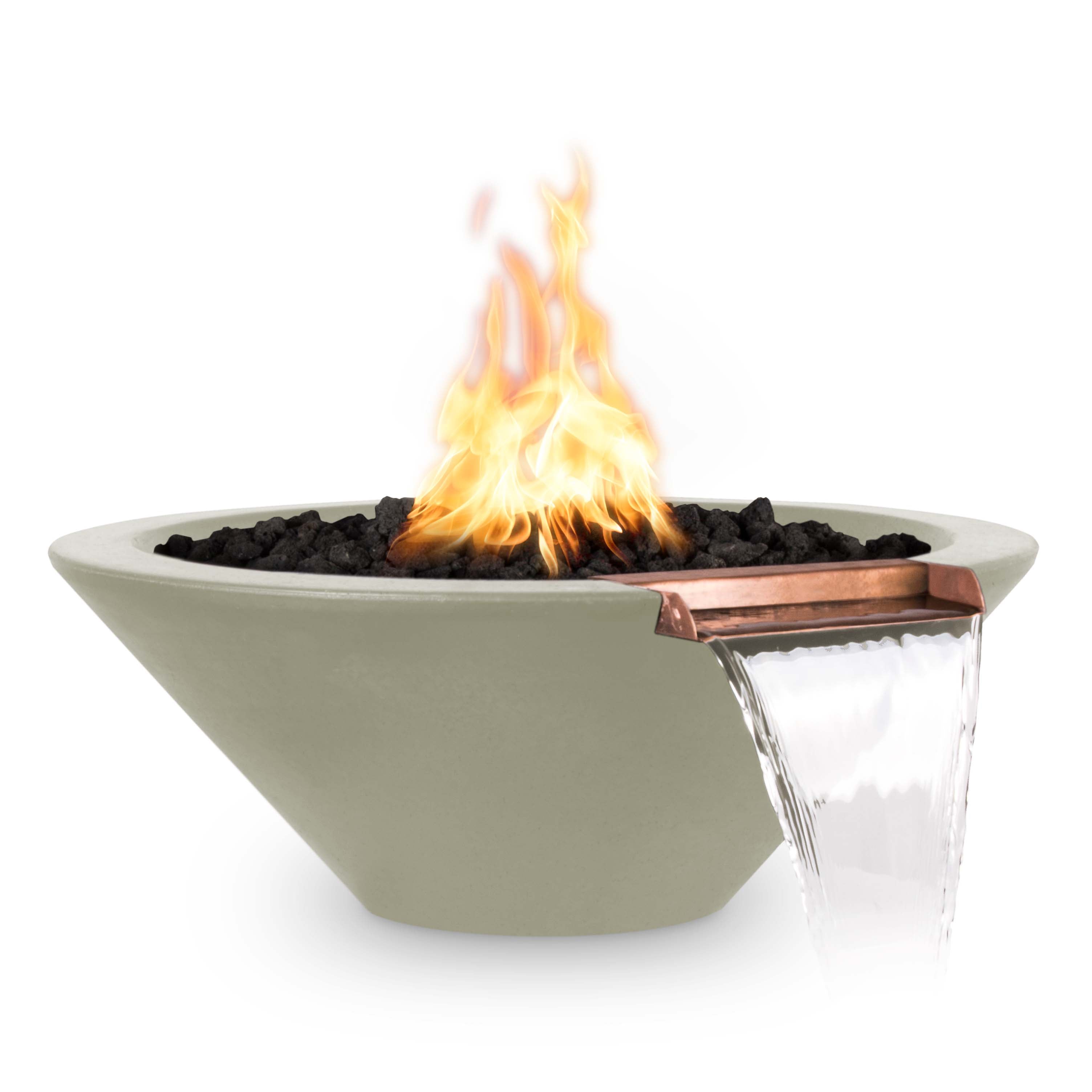 The Outdoor Plus Round Cazo Fire & Water Bowl - GFRC Concrete 24-Inch - Backyard Ember