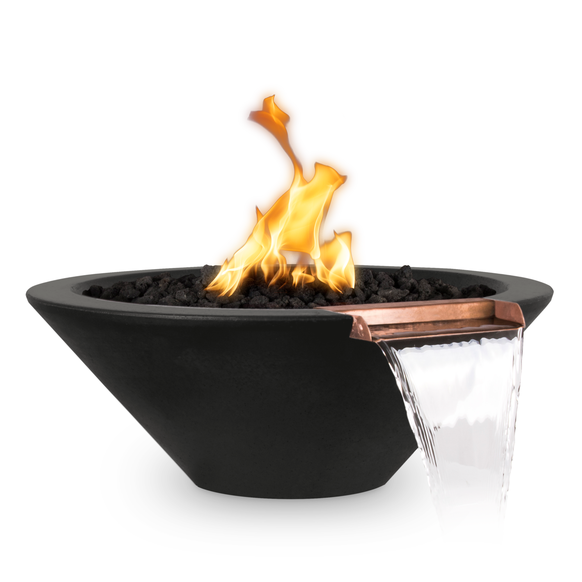 The Outdoor Plus Round Cazo Fire & Water Bowl - GFRC Concrete 24-Inch - Backyard Ember