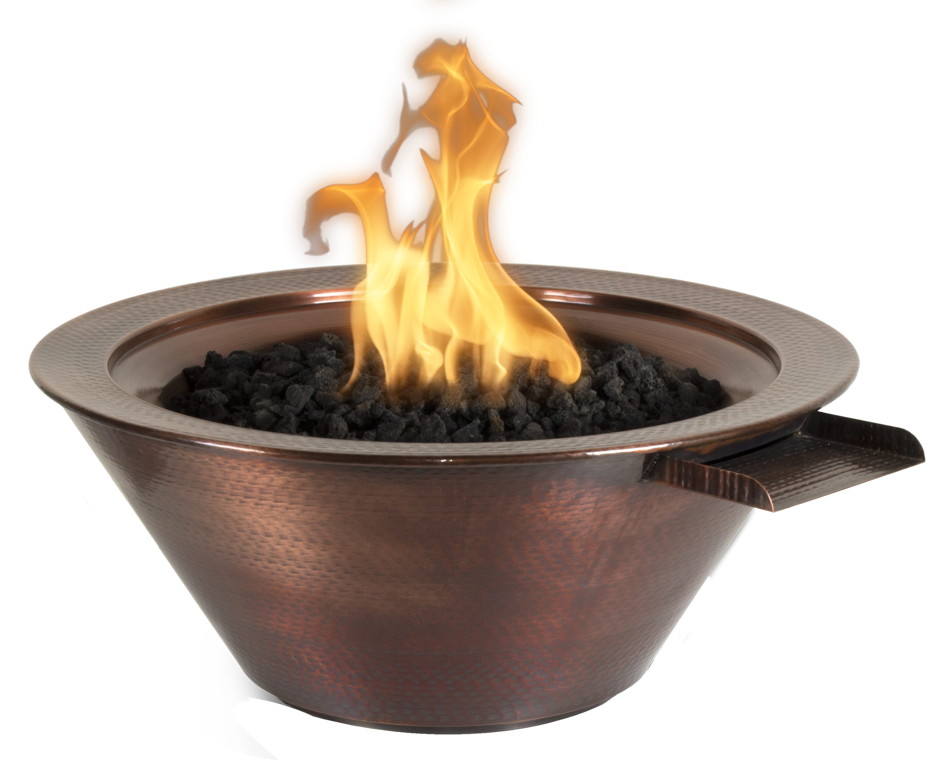The Outdoor Plus Round Cazo Fire & Water Bowl - Copper 24-Inch - Backyard Ember