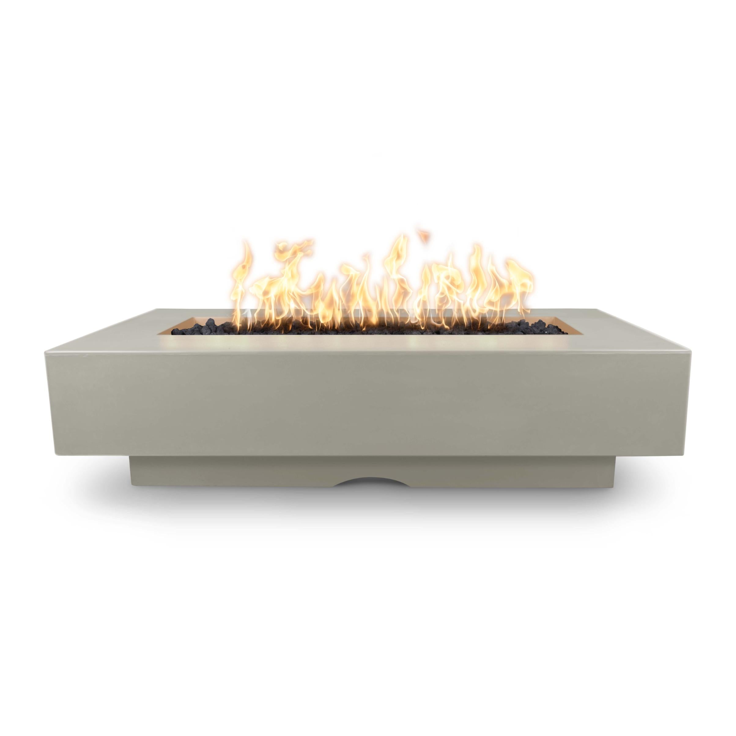 The Outdoor Plus Rectangular Del Mar Fire Pit -GFRC Concrete 96-Inch - Backyard Ember