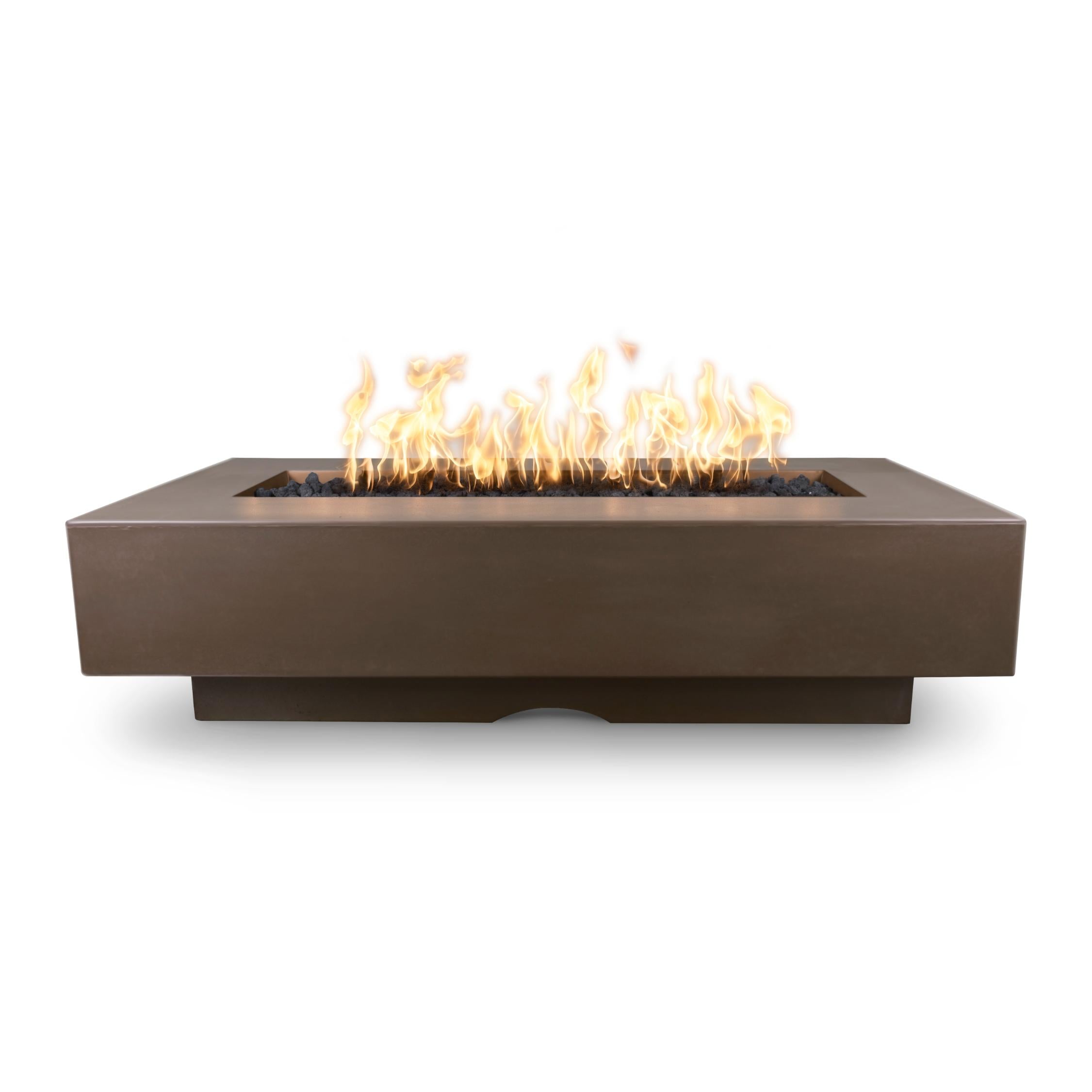 The Outdoor Plus Rectangular Del Mar Fire Pit -GFRC Concrete 96-Inch - Backyard Ember