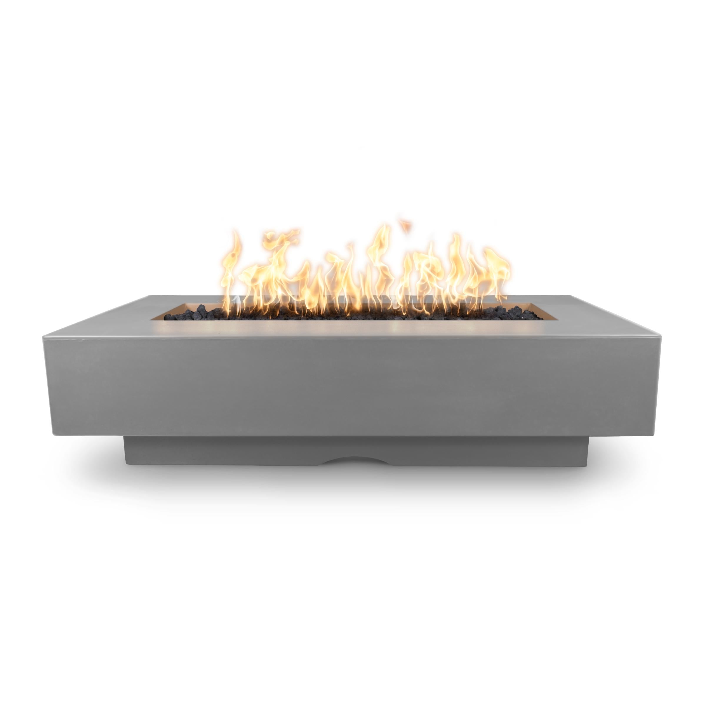 The Outdoor Plus Rectangular Del Mar Fire Pit -GFRC Concrete 96-Inch - Backyard Ember