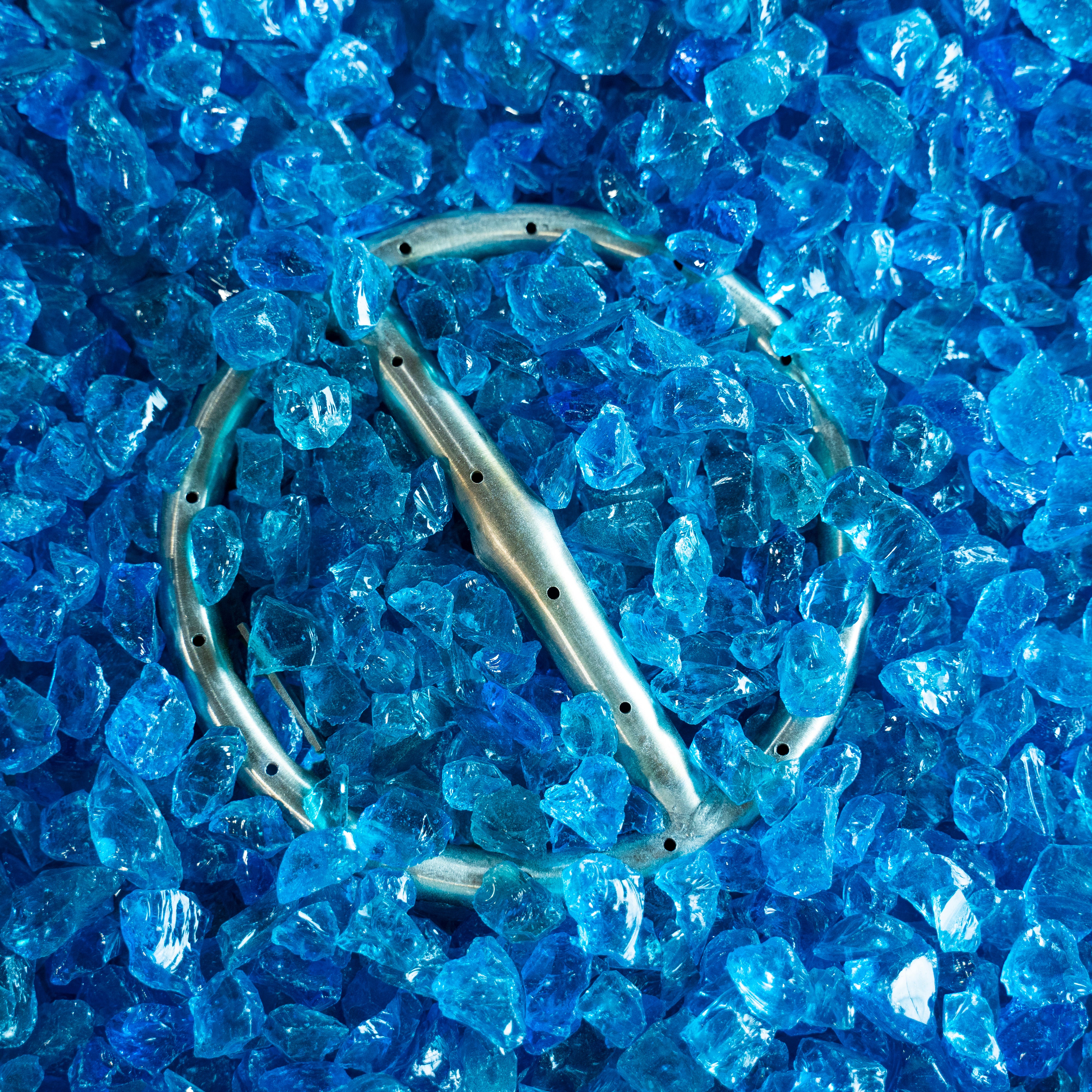 The Outdoor Plus 25lb bag - Turquoise Glass - 1/2"-3/4" - Backyard Ember