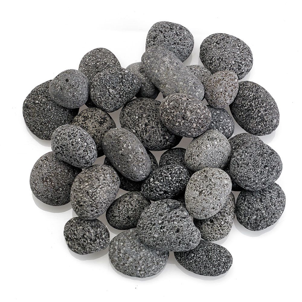 American Fire Products Small Tumbled Lava Stone Gray/Black - 20 Pounds