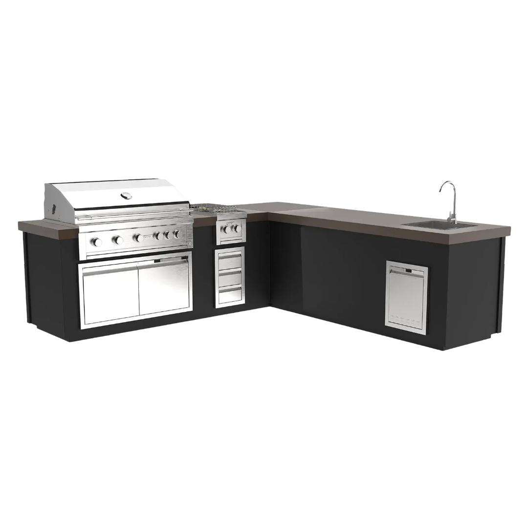 Videl USA Maestro 112L Complete BBQ Island with Double Side Burner and Sink