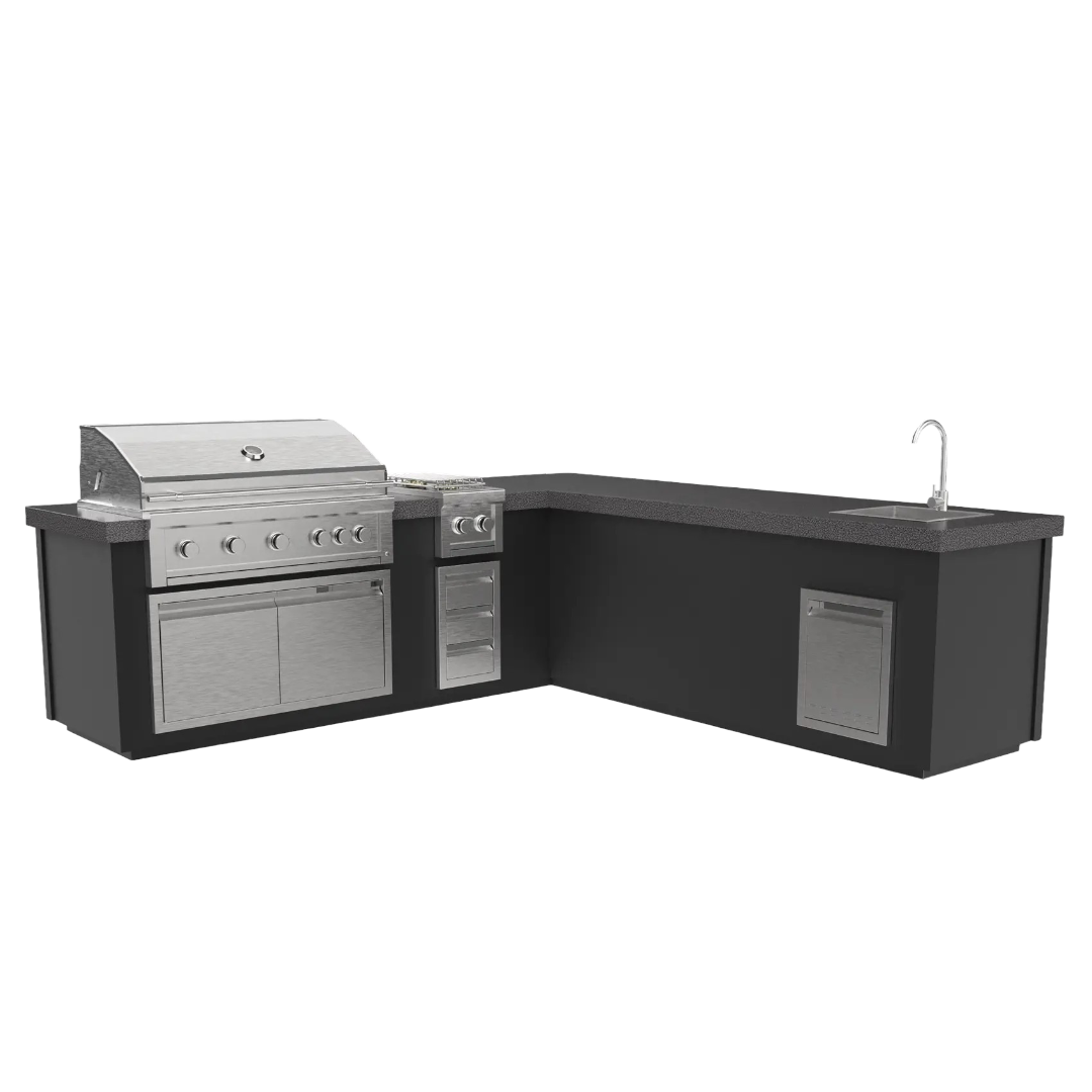 Videl USA Maestro 112L Complete BBQ Island with Fridge and Double Burner