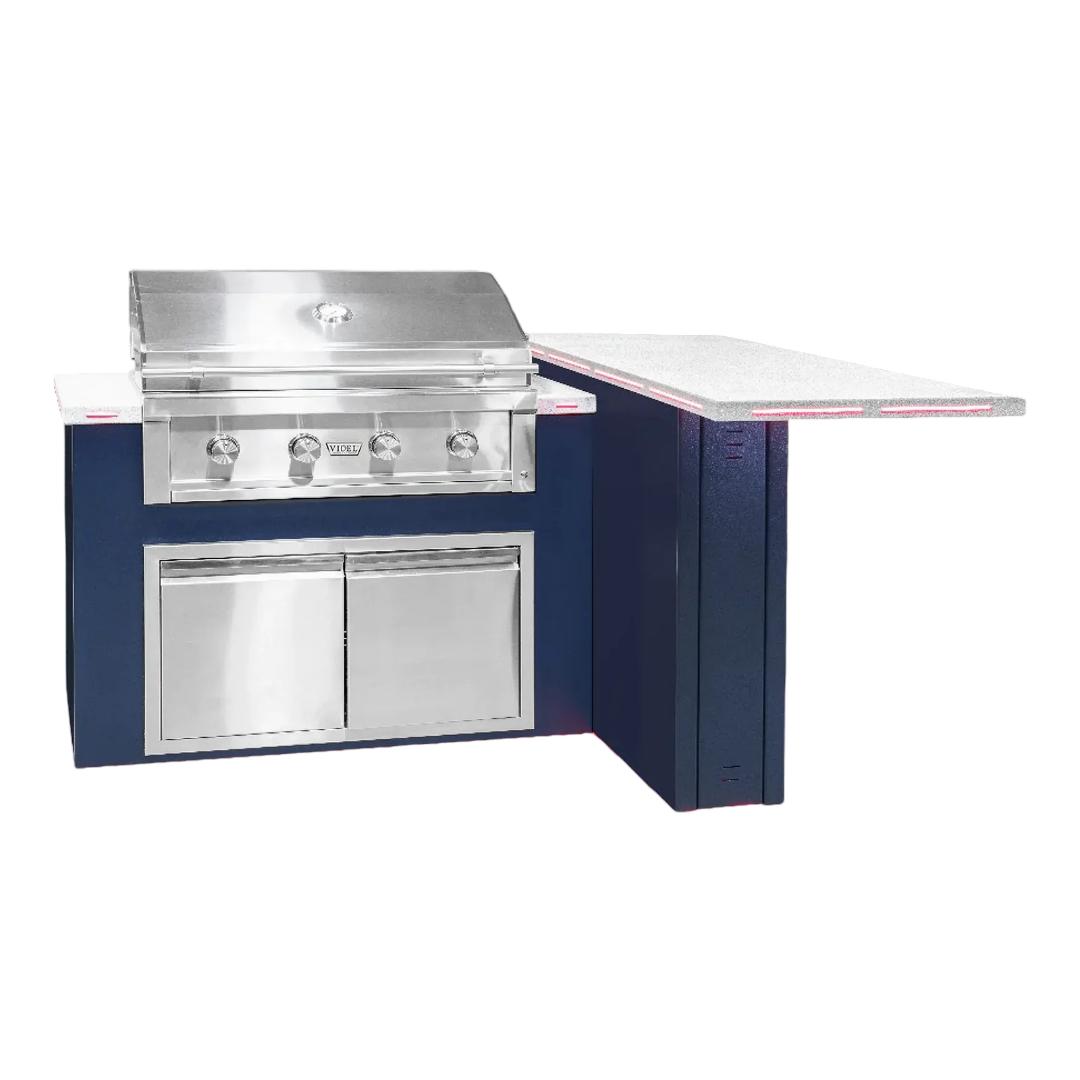 Videl Maestro 112L B Complete BBQ Island Kit with Audio and Fridge