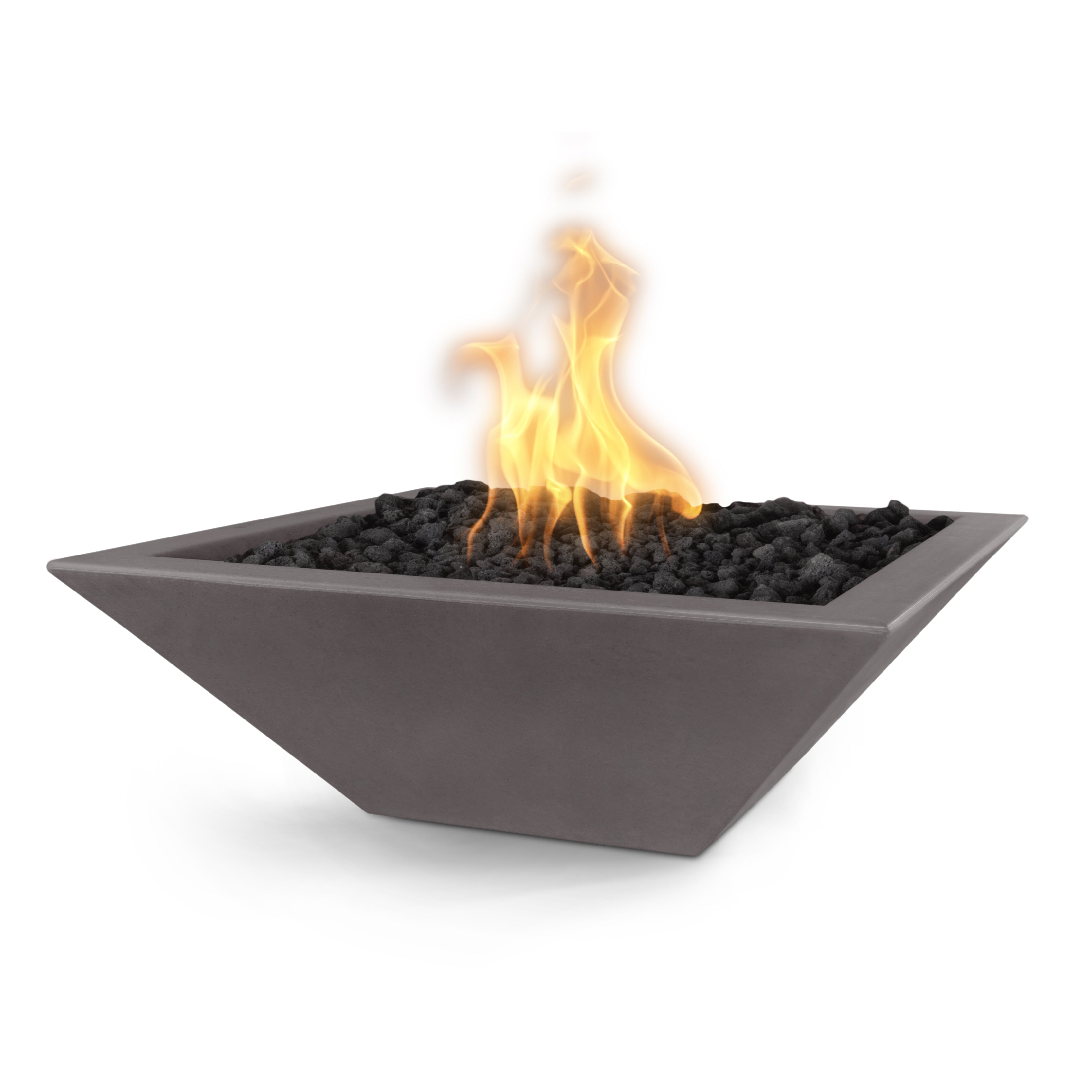 The Outdoor Plus Square Maya Fire Bowl - GFRC Concrete 30-Inch - Backyard Ember