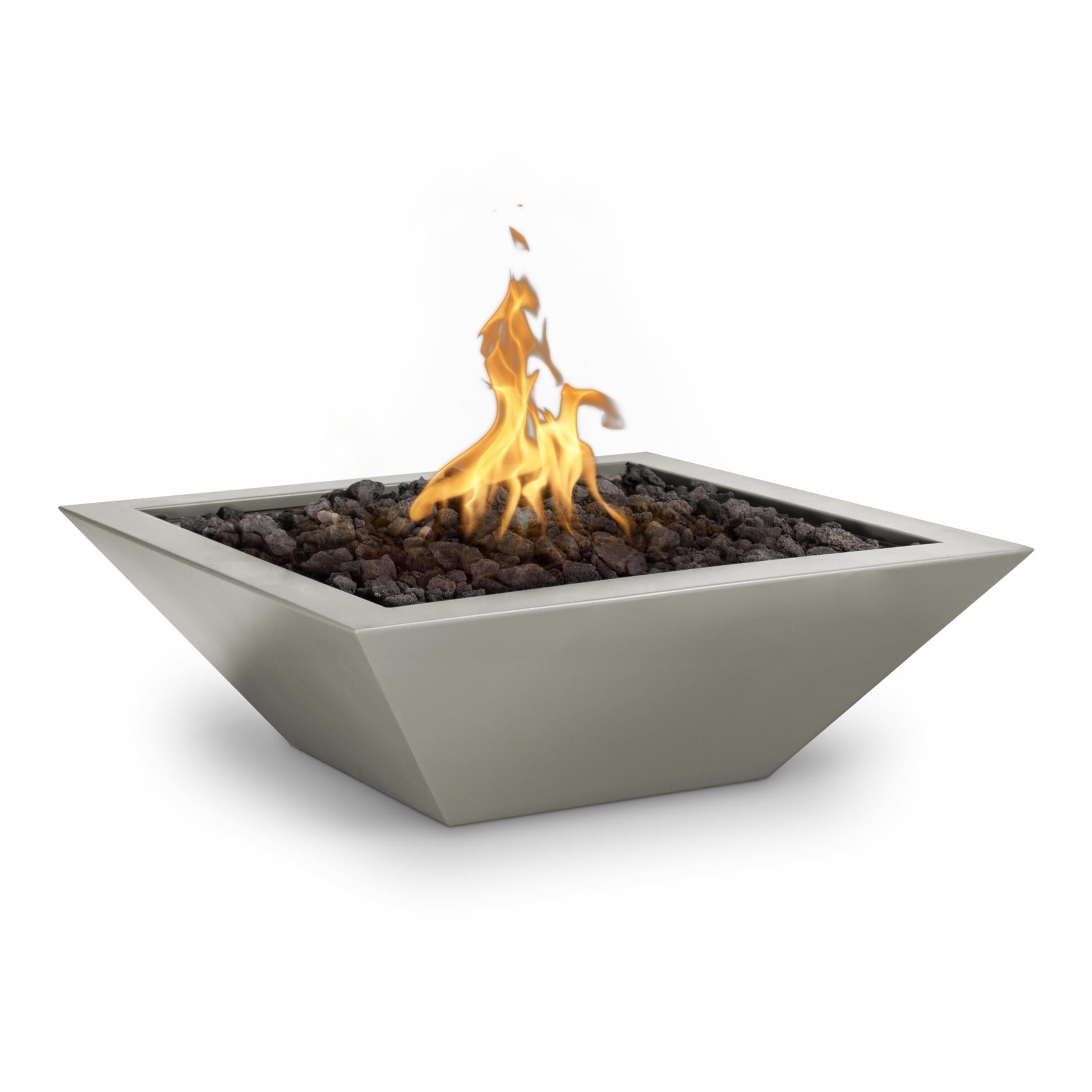 The Outdoor Plus Square Maya Fire Bowl - Powder Coated Metal  36-Inch - Backyard Ember