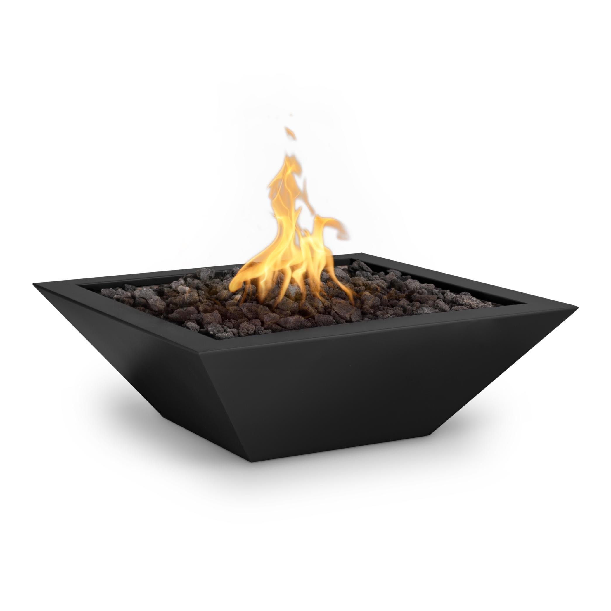 The Outdoor Plus Square Maya Fire Bowl - Powder Coated Metal  36-Inch - Backyard Ember
