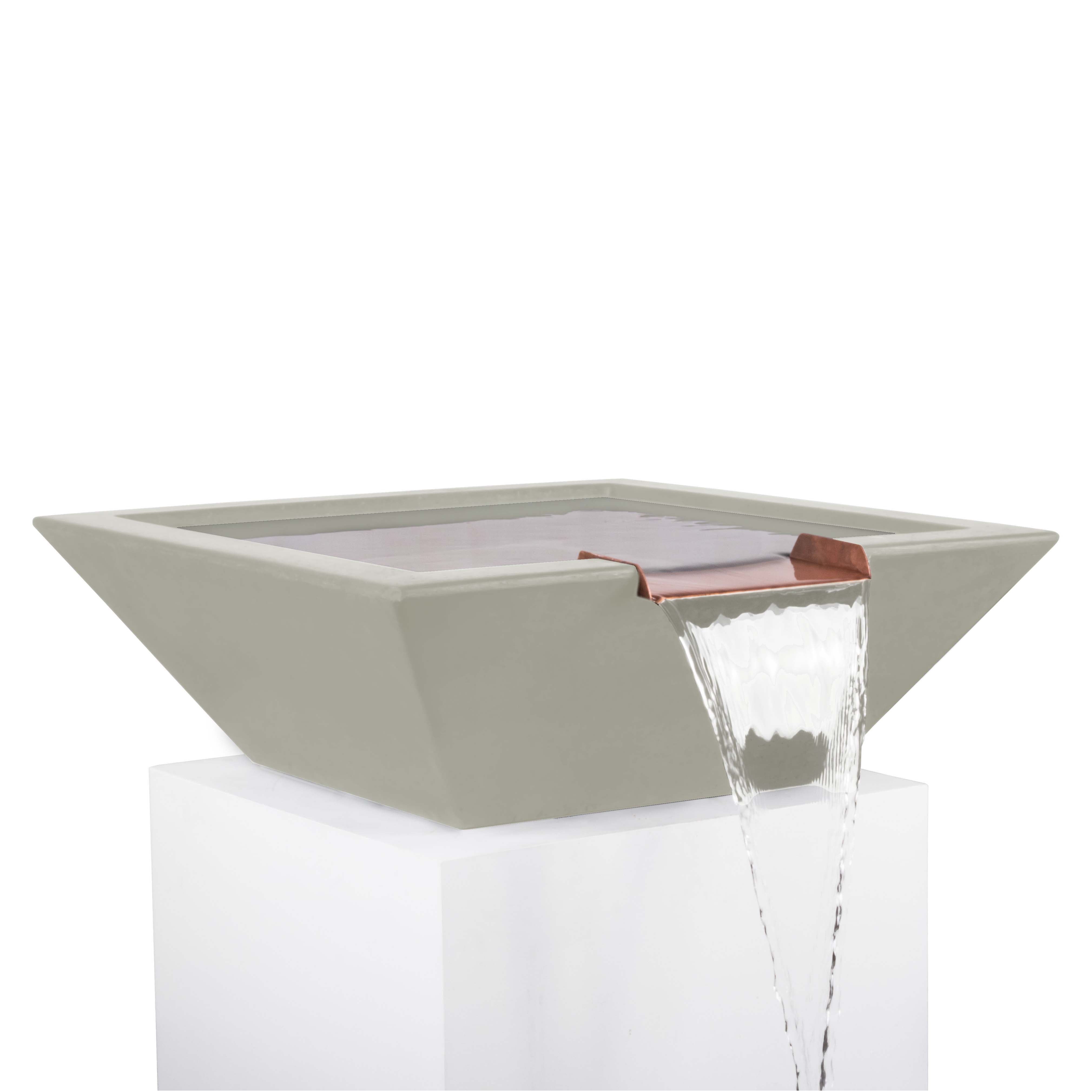 The Outdoor Plus Square Maya Water Bowl - GFRC Concrete 36-Inch - Backyard Ember