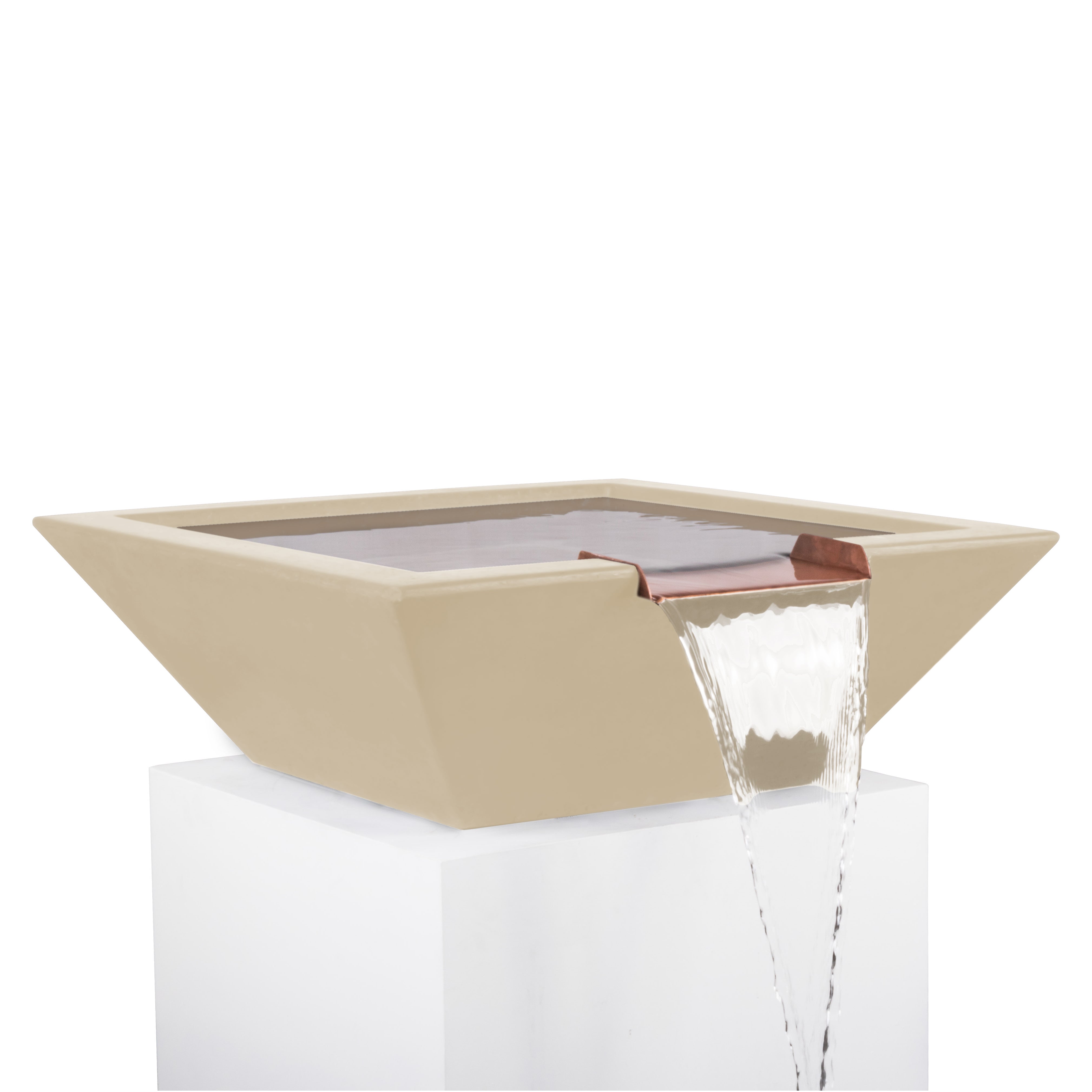 The Outdoor Plus Square Maya Water Bowl - GFRC Concrete 24-Inch - Backyard Ember