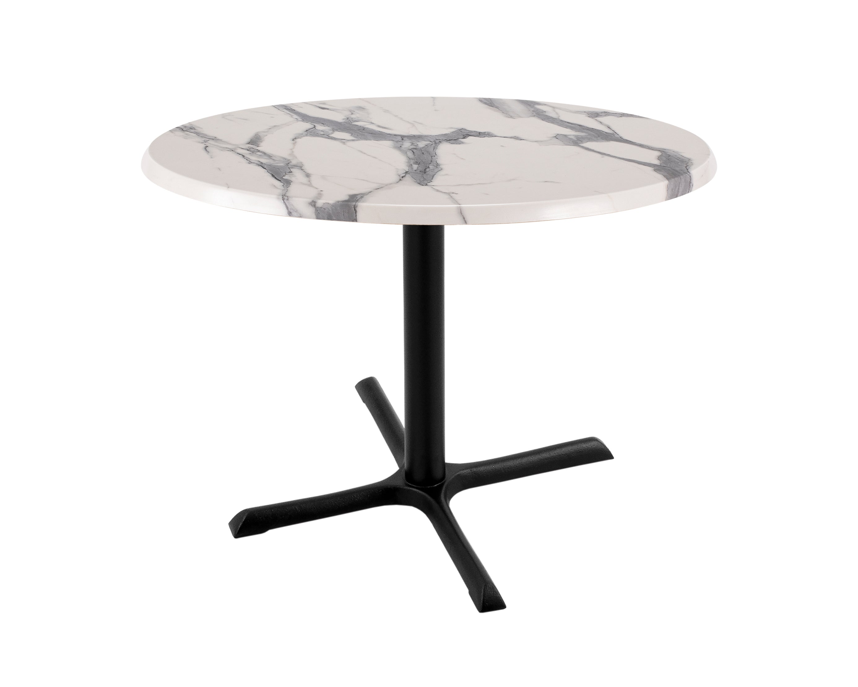 Holland Bar Stool 30-Inch Dining Height Round Patio Table - Indoor/Outdoor, Black Wrinkle Base