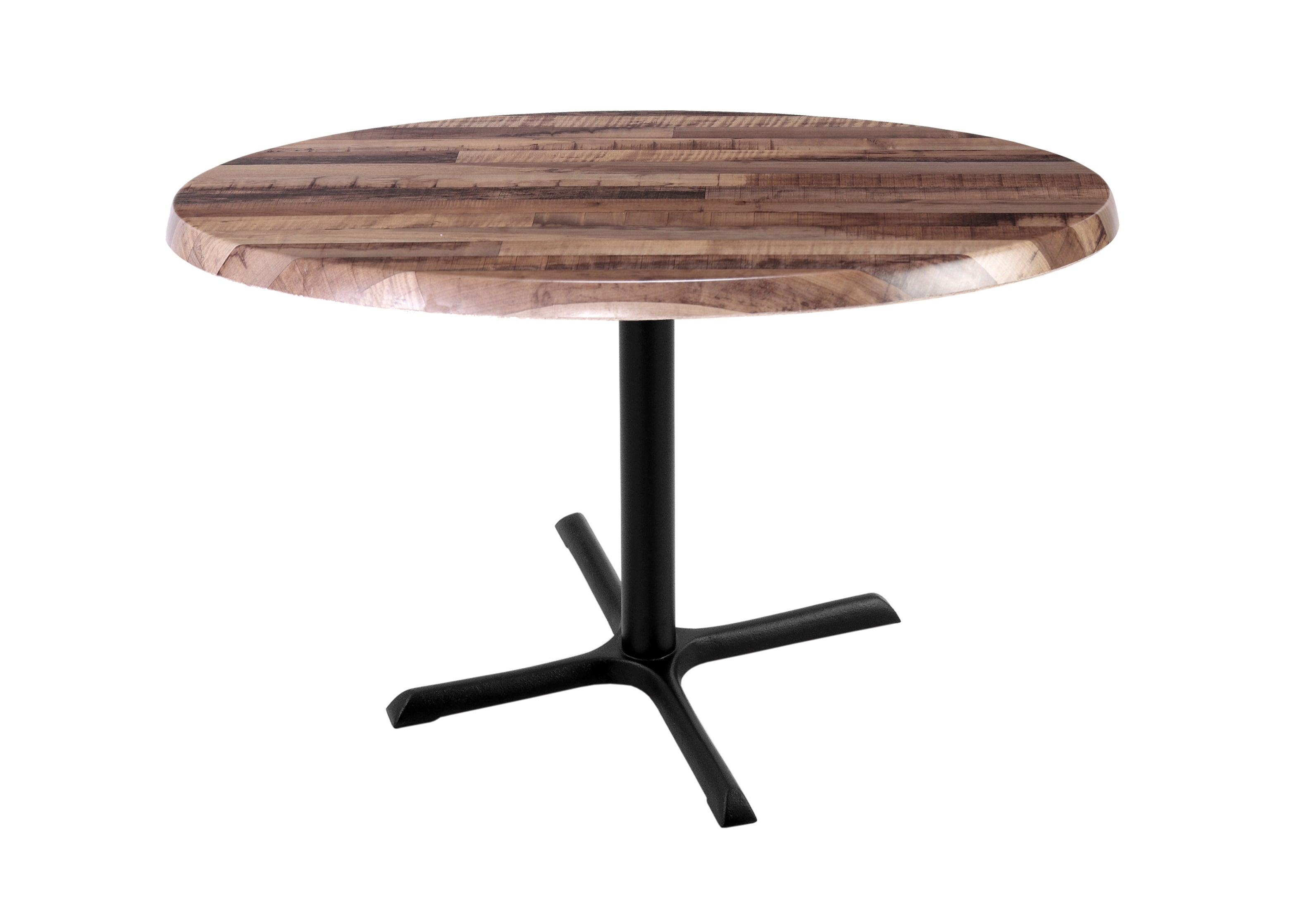 Holland Bar Stool 30-Inch Dining Height Round Patio Table - Indoor/Outdoor, Black Wrinkle Base