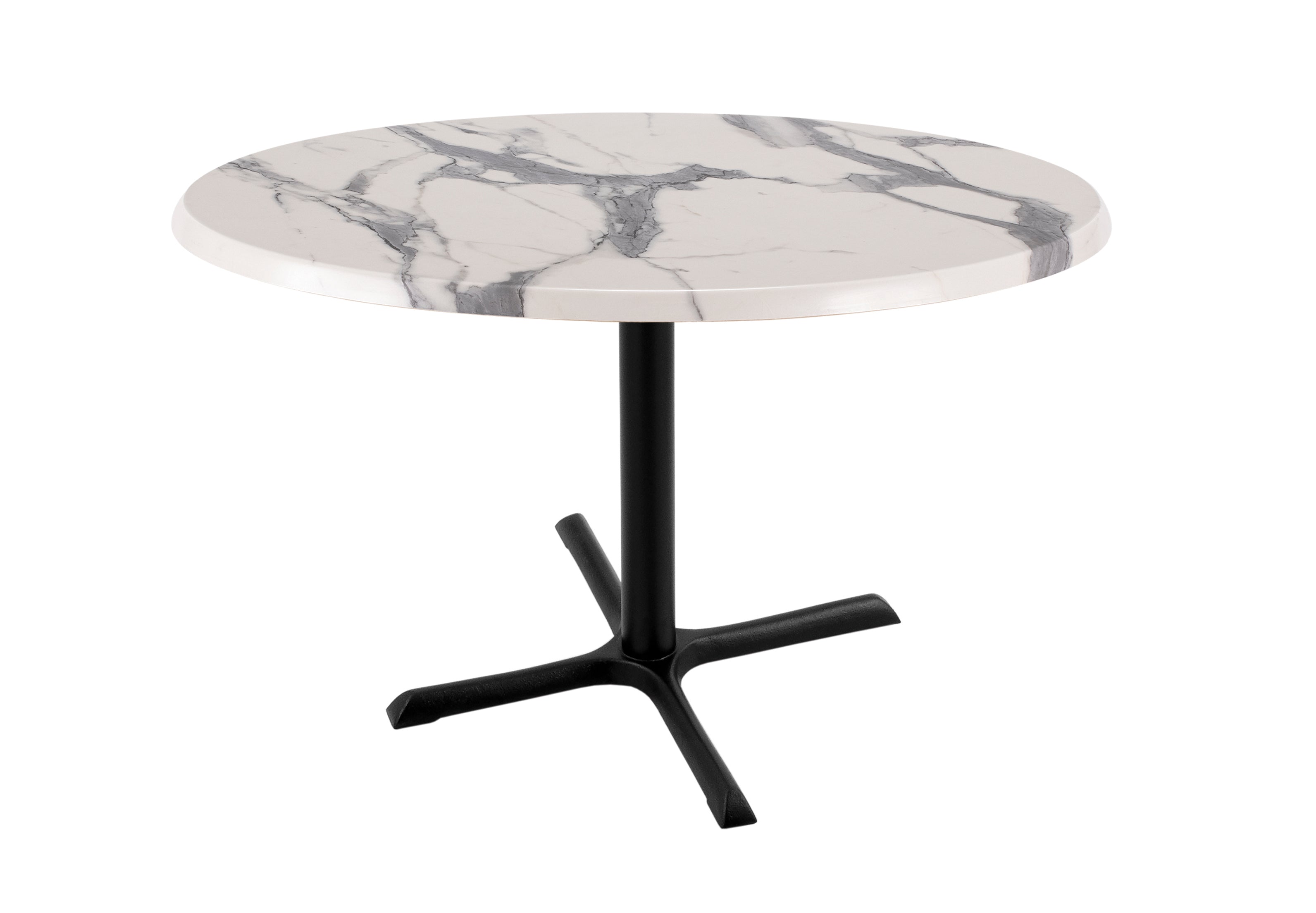 Holland Bar Stool 30-Inch Dining Height Round Patio Table - Indoor/Outdoor, Black Wrinkle Base