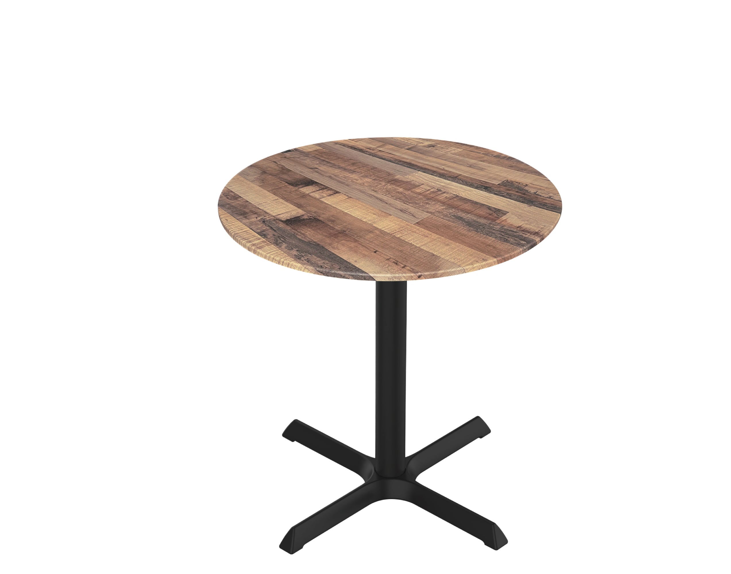 Holland Bar Stool 30-Inch Dining Height Round Patio Table - Indoor/Outdoor, Black Wrinkle Base