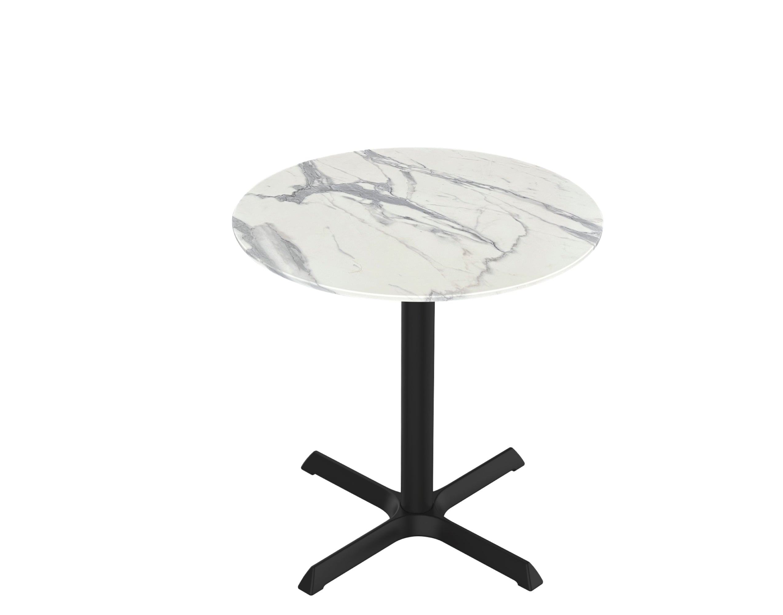 Holland Bar Stool 30-Inch Dining Height Round Patio Table - Indoor/Outdoor, Black Wrinkle Base