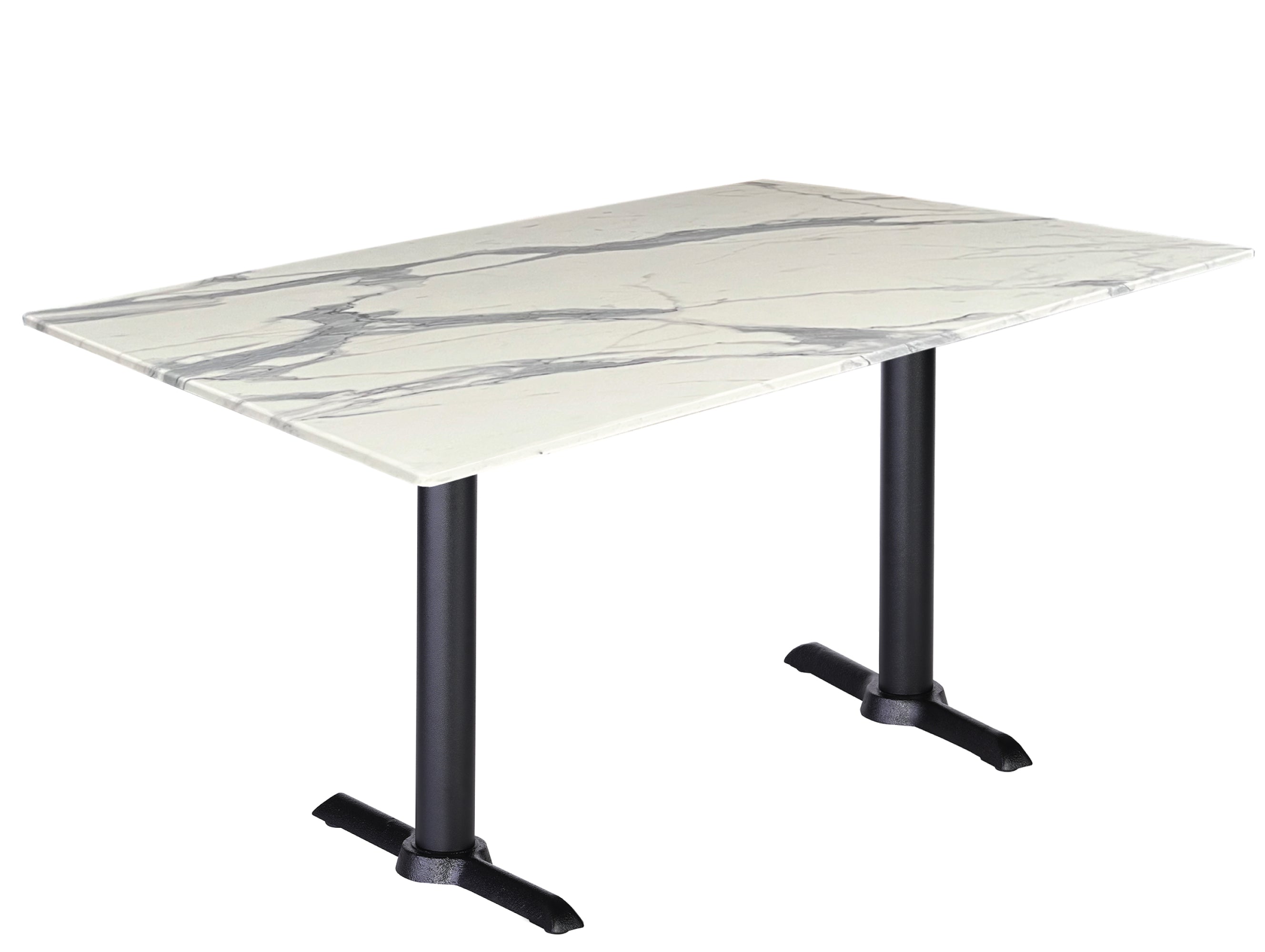 Holland Bar Stool 30-Inch Dining Height Rectangle (32" x 48") Patio Table - Indoor/Outdoor, Black Wrinkle Base