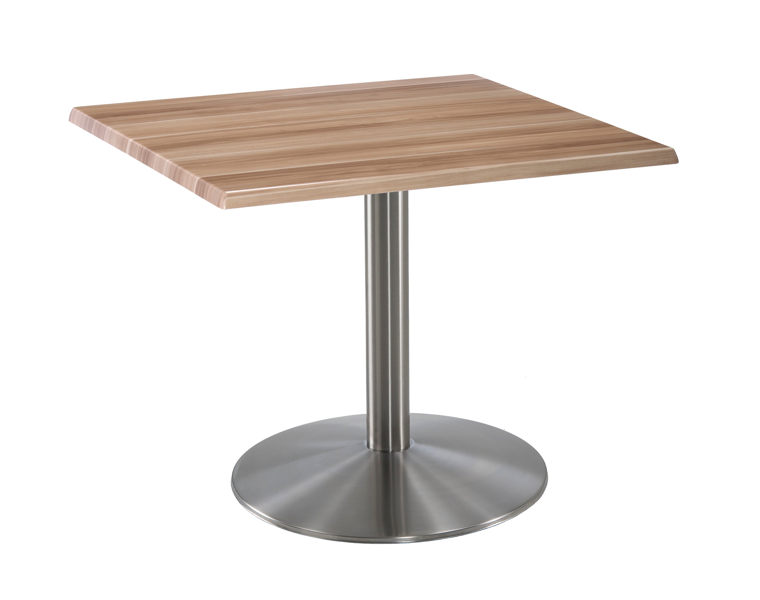 Holland Bar Stool 30-Inch Dining Height Square Patio Table - Indoor/Outdoor, Stainless Steel Base