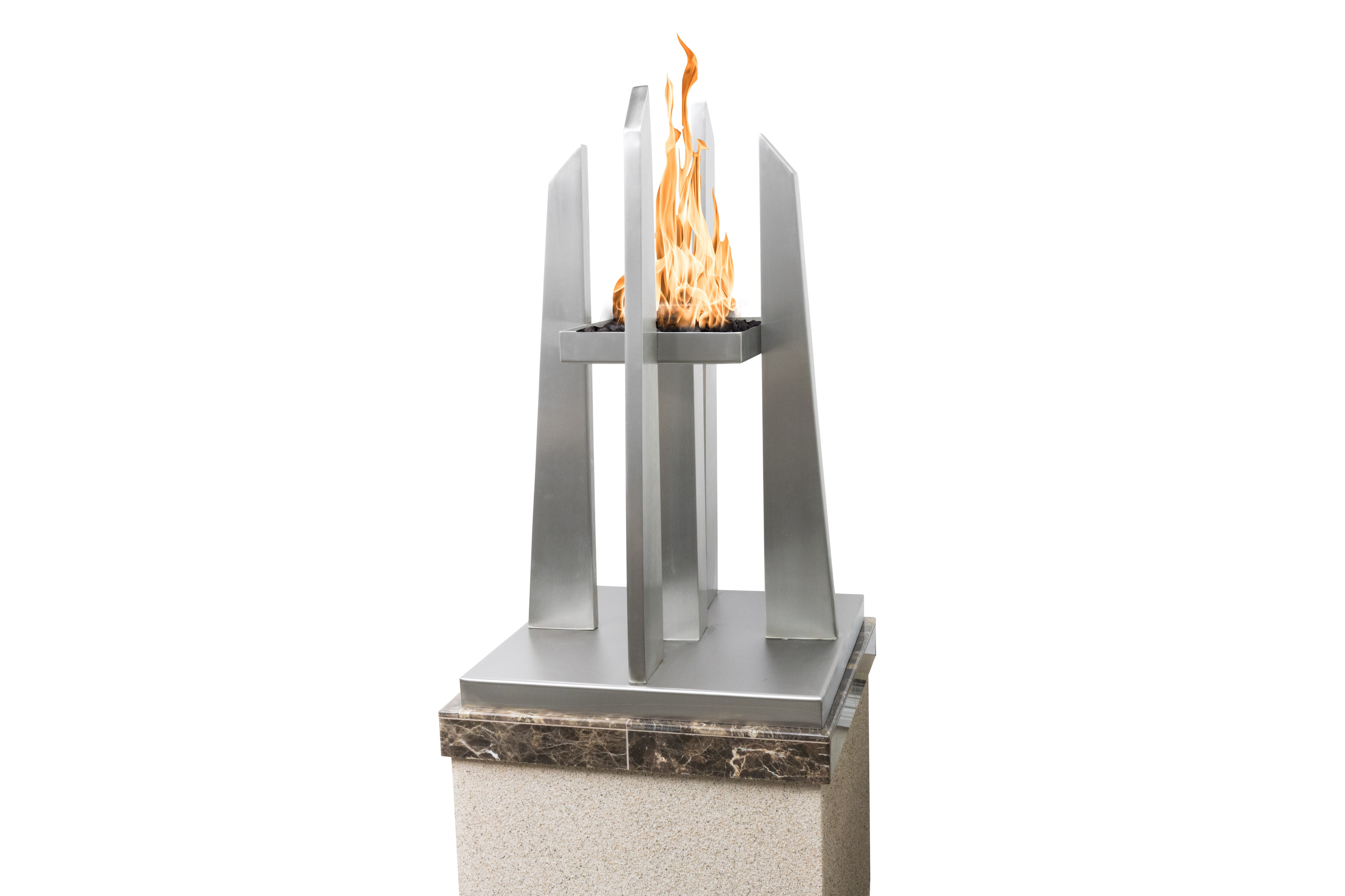 The Outdoor Plus Pointe Column Ornament - Stainless Steel - Backyard Ember