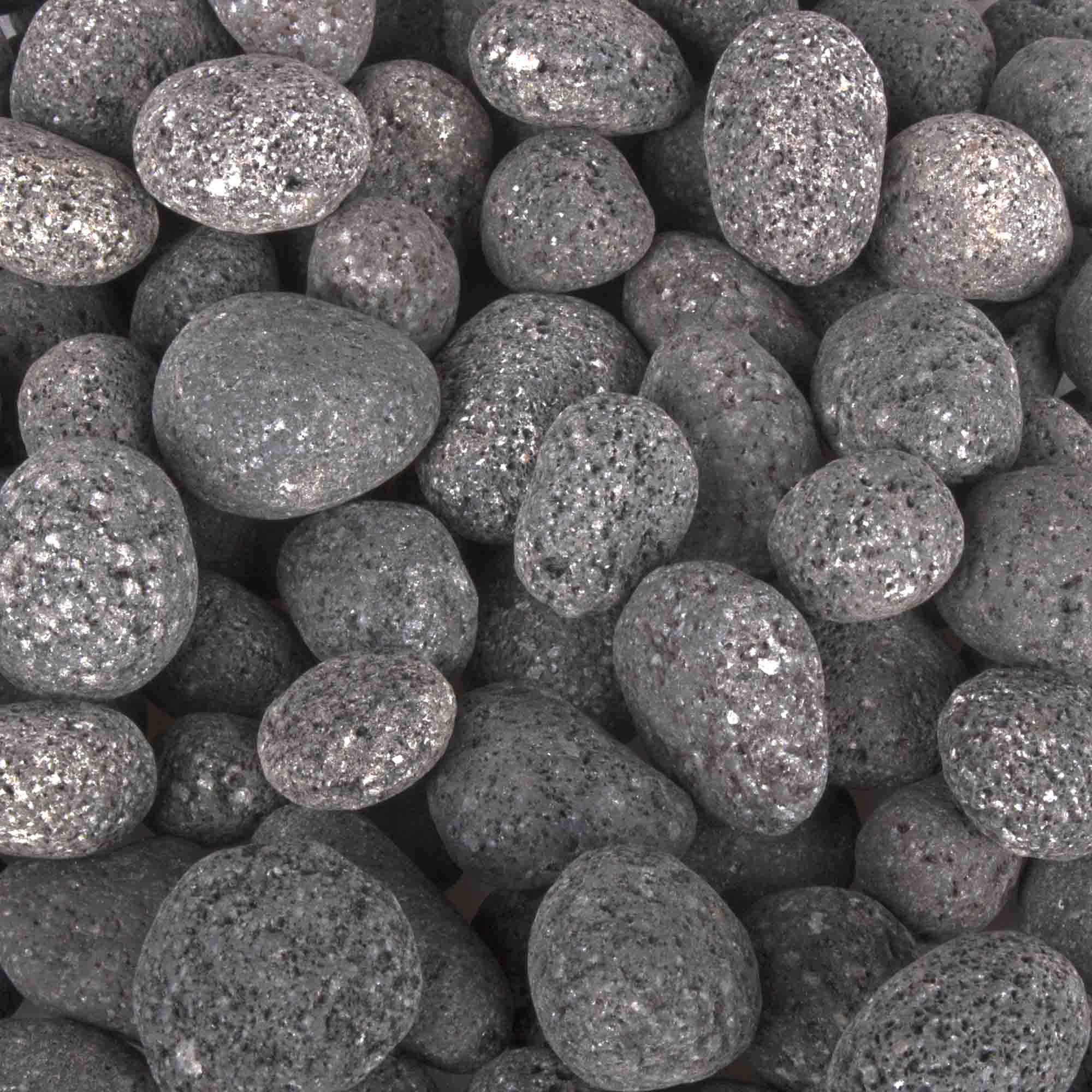 The Outdoor Plus 50lb Polished Lava - 2" to 3" (1/2 Cubic Foot) - Backyard Ember