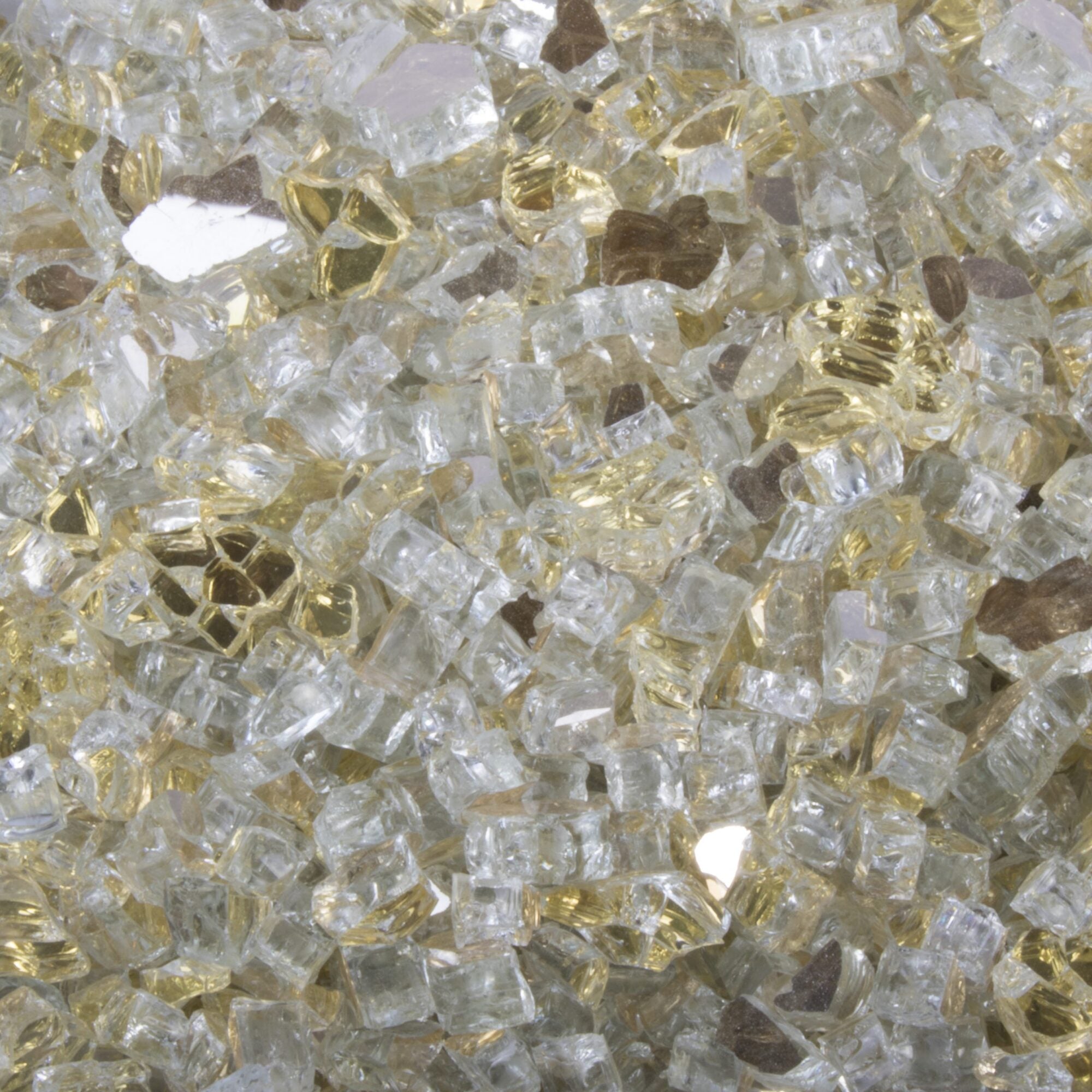 The Outdoor Plus 25lb bag - Gold Reflective Glass - ¼”- ½” - Backyard Ember