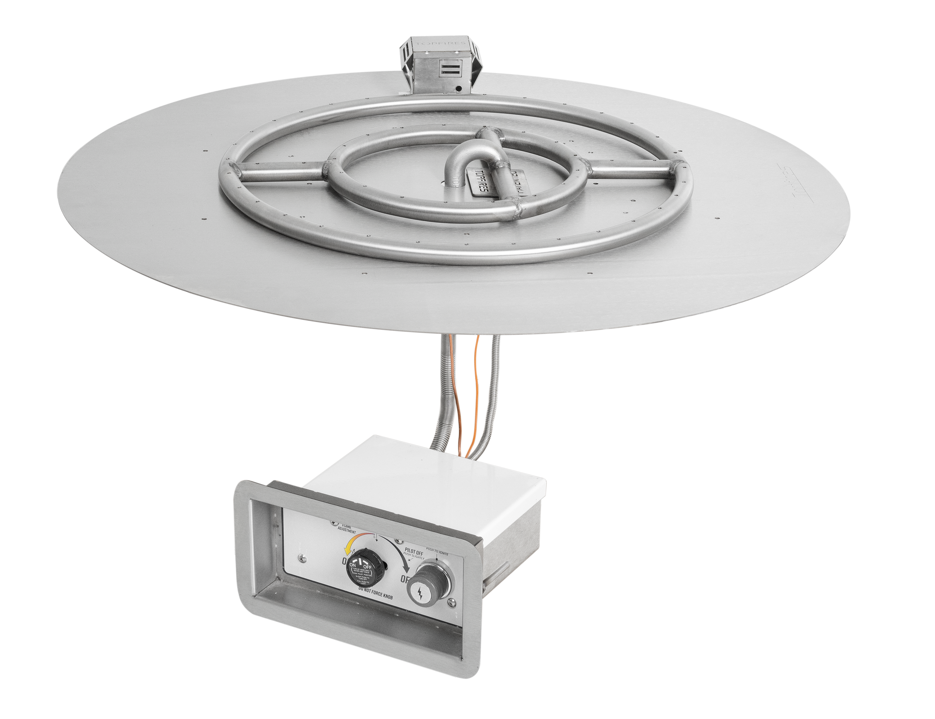 The Outdoor Plus 18-Inch Round Flat Pan & 12-Inch Round Stainless Steel Burner Flame Sense - Backyard Ember