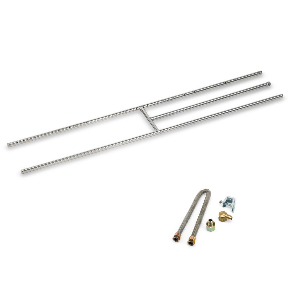 American Fire Products 304 Stainless Steel H-Style Fire Pit Burner 48" x 6"