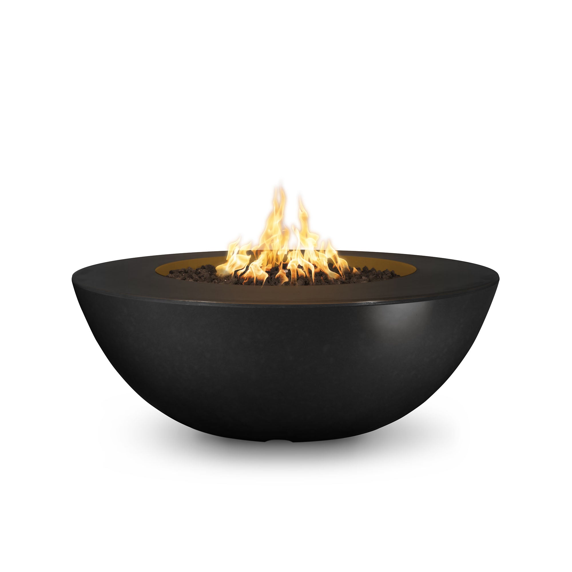 The Outdoor Plus Round Sedona Wide Ledge - GFRC Concrete - Fire Pit - 60-Inch - Backyard Ember