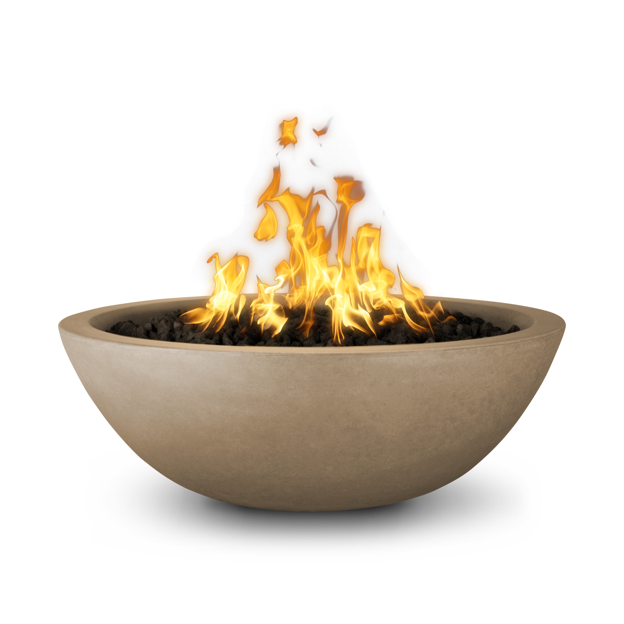 The Outdoor Plus Round Sedona Fire Bowl - GFRC Concrete - 33-Inch - Backyard Ember