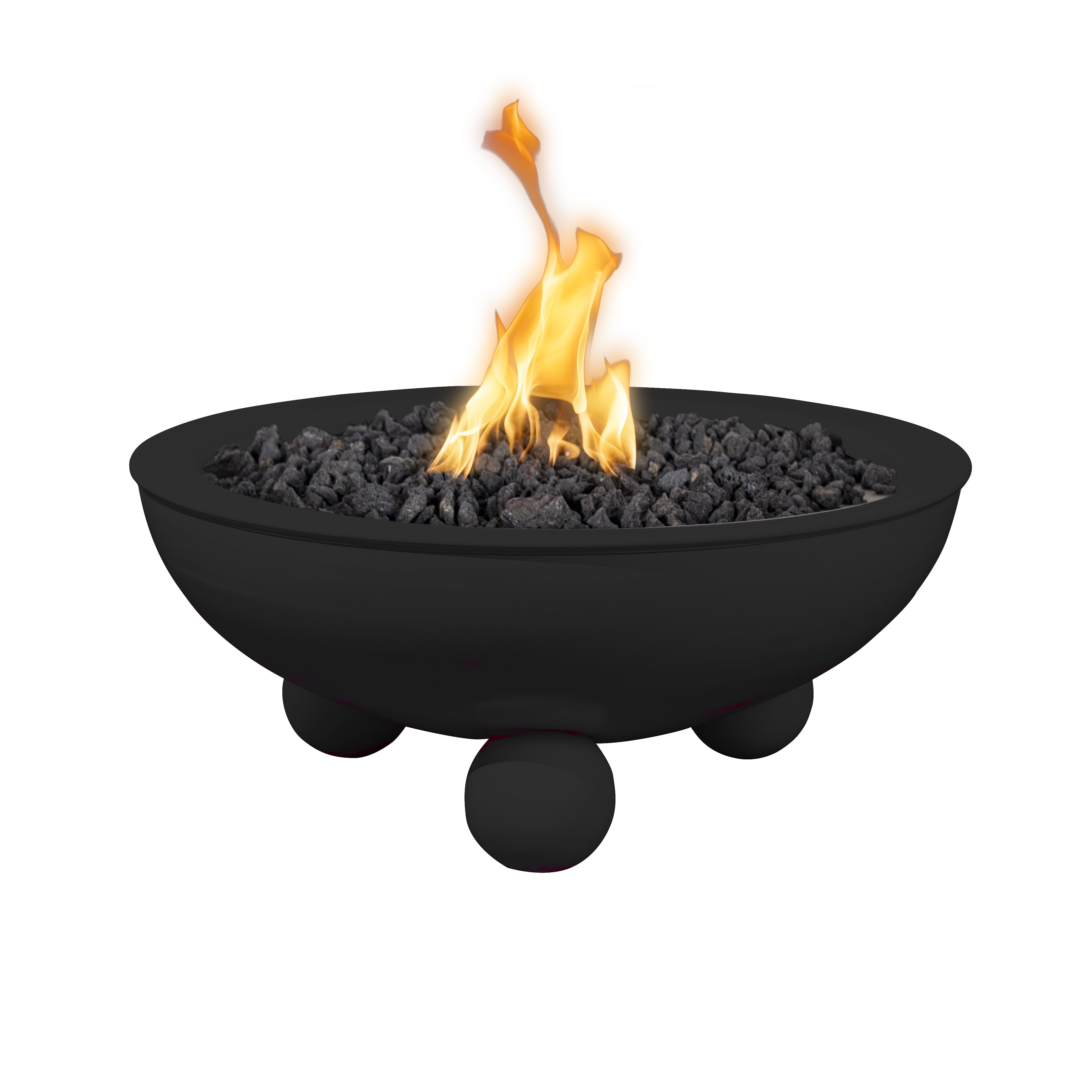 The Outdoor Plus Round Sedona Powder Coated Fire Bowl with Round Legs - 36-Inch - Backyard Ember