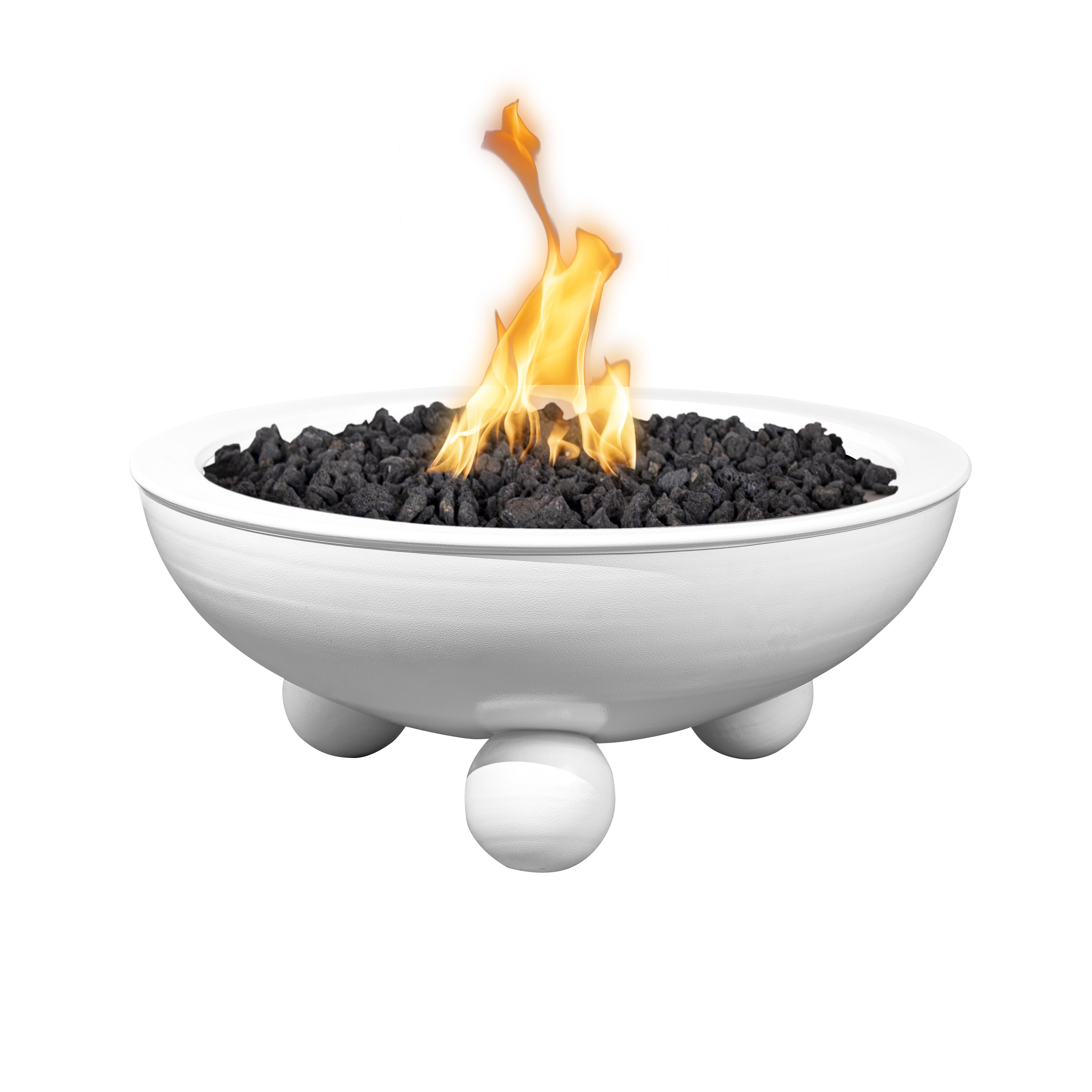 The Outdoor Plus Round Sedona Powder Coated Fire Bowl with Round Legs - 36-Inch - Backyard Ember