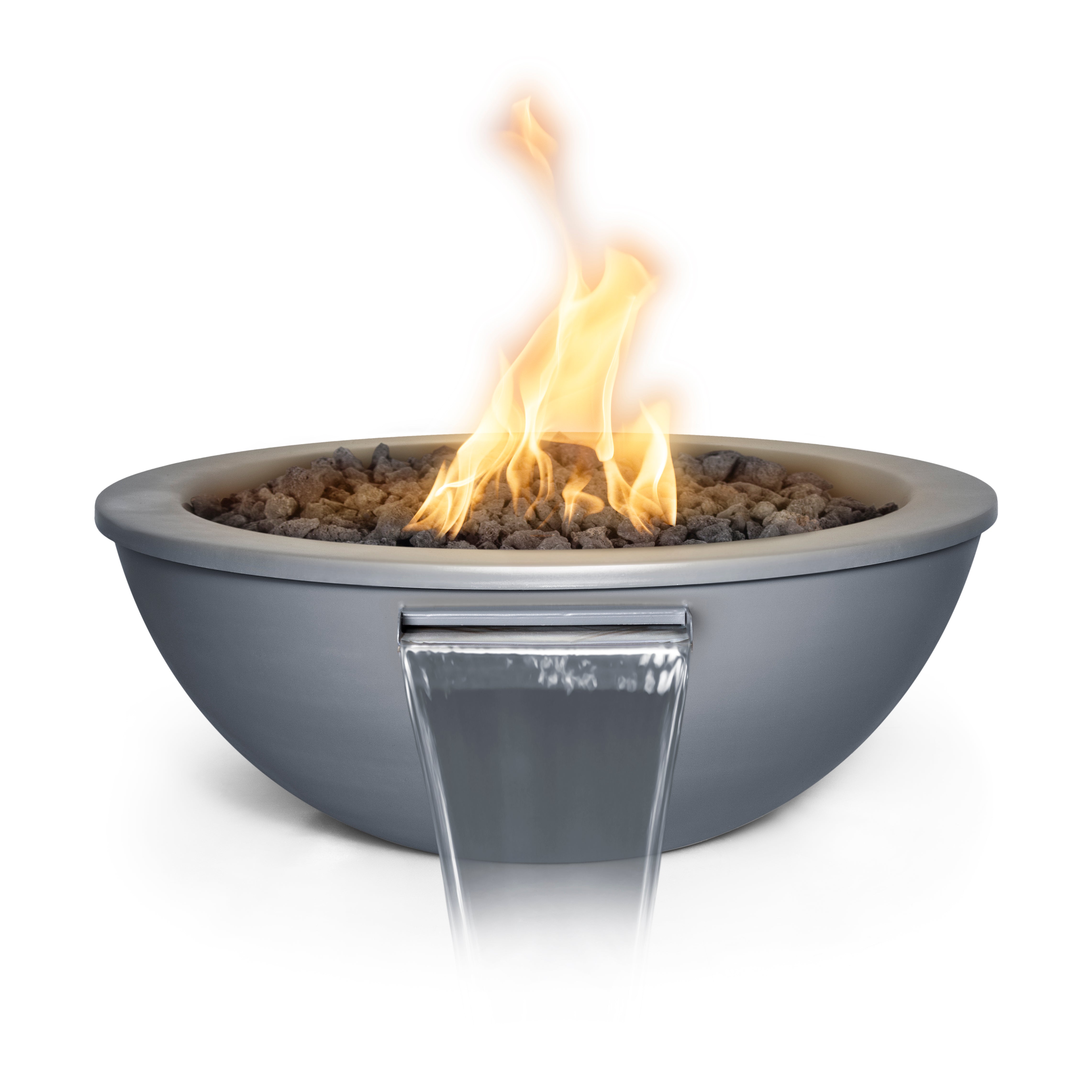The Outdoor Plus Round Sedona Fire & Water Bowl - Powder Coated Metal 48-Inch - Backyard Ember