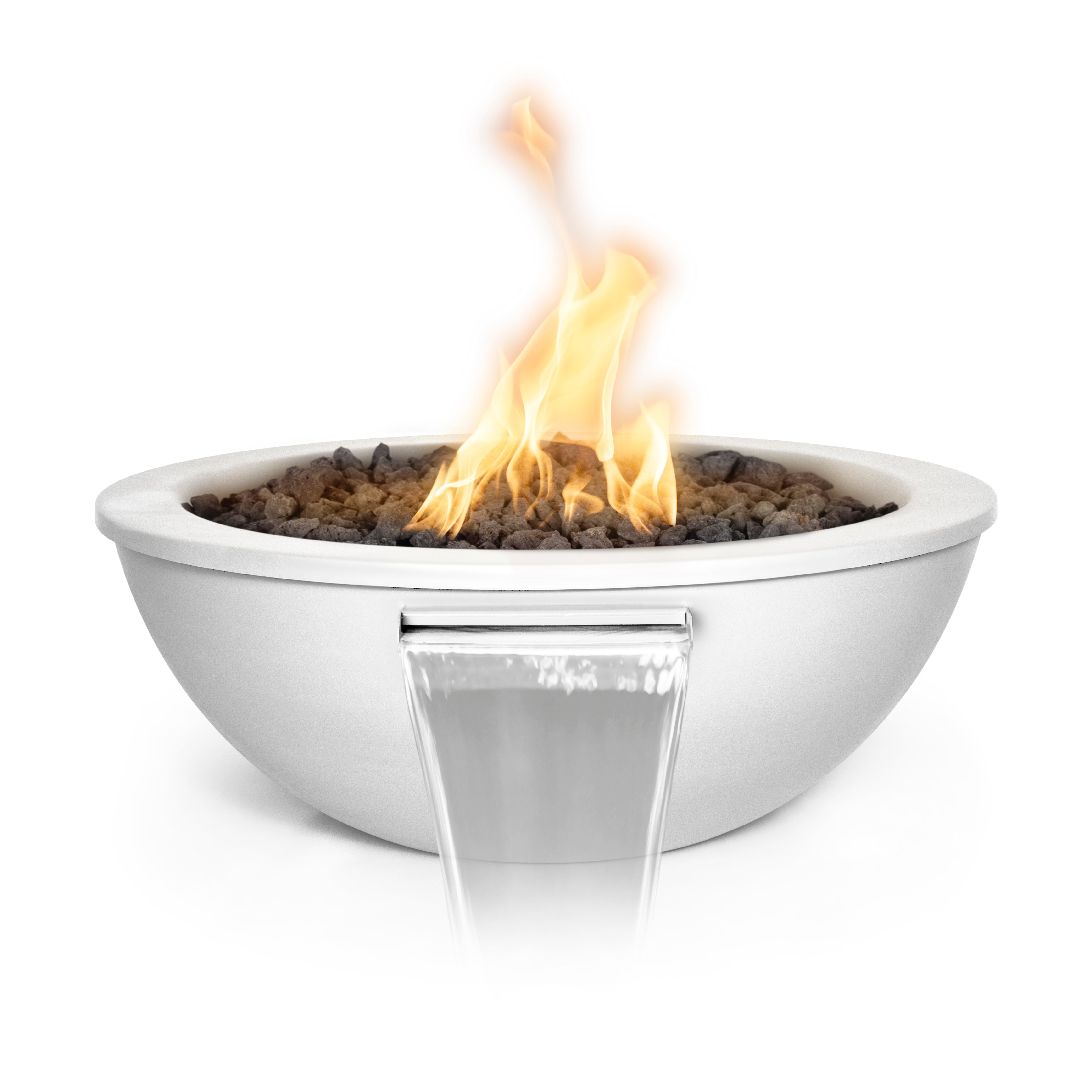 The Outdoor Plus Round Sedona Fire & Water Bowl - Powder Coated Metal 48-Inch - Backyard Ember