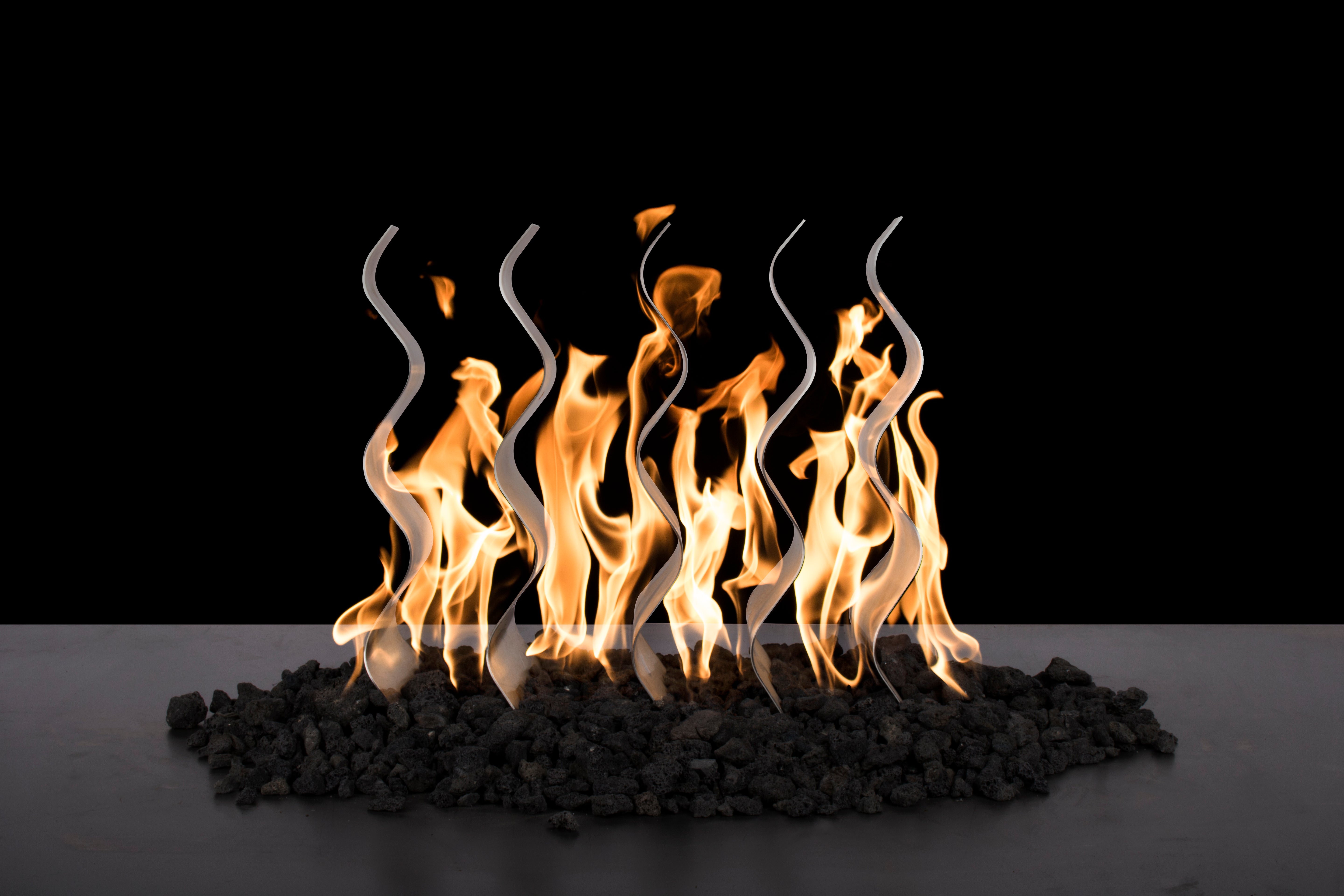 The Outdoor Plus Stainless Steel Fireplace Waves - Backyard Ember
