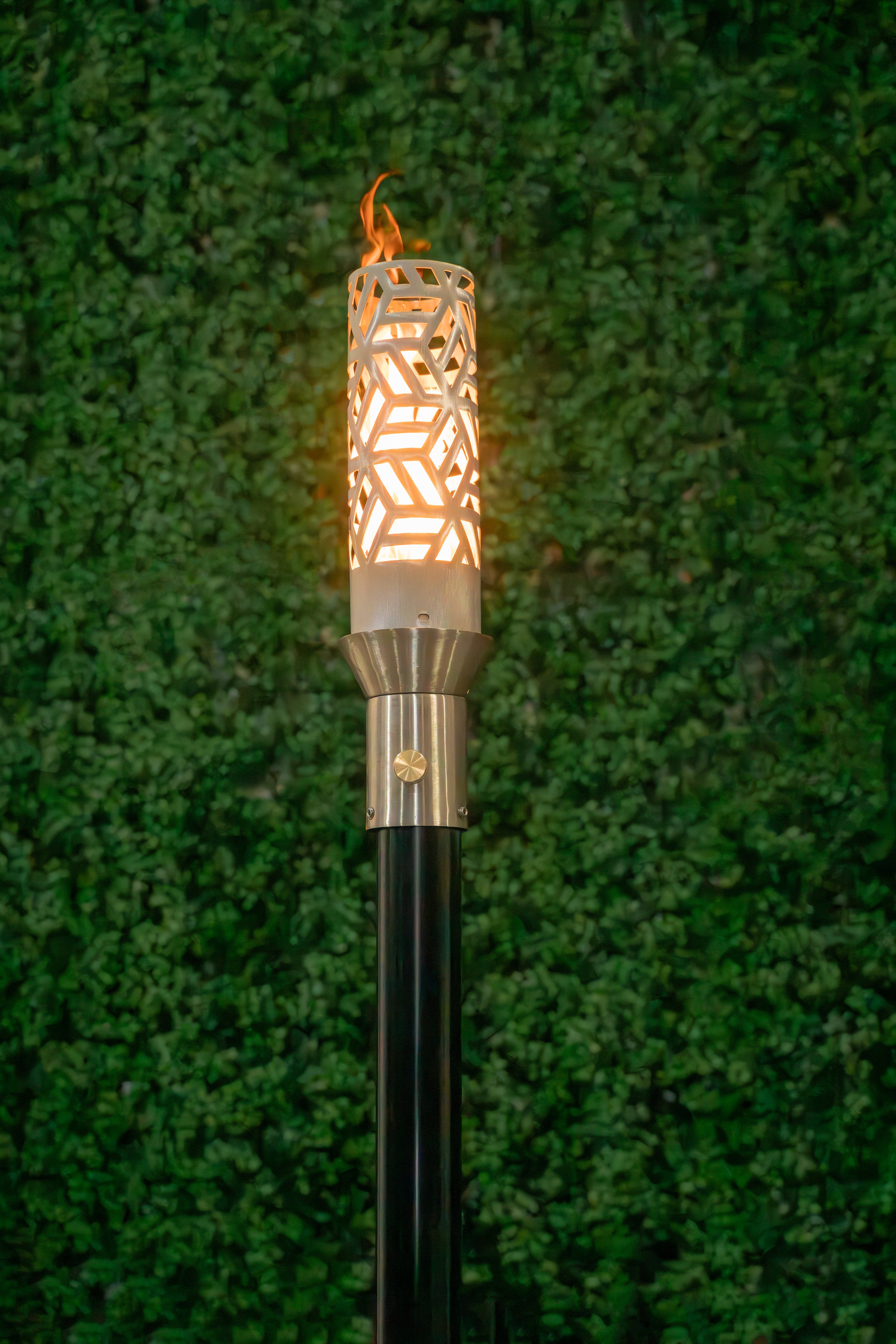 The Outdoor Plus Cubist Torch - Stainless Steel - Backyard Ember