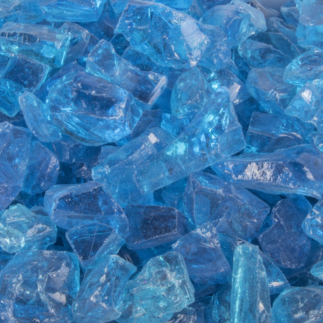 The Outdoor Plus 25lb bag - Turquoise Glass - 1/2"-3/4" - Backyard Ember