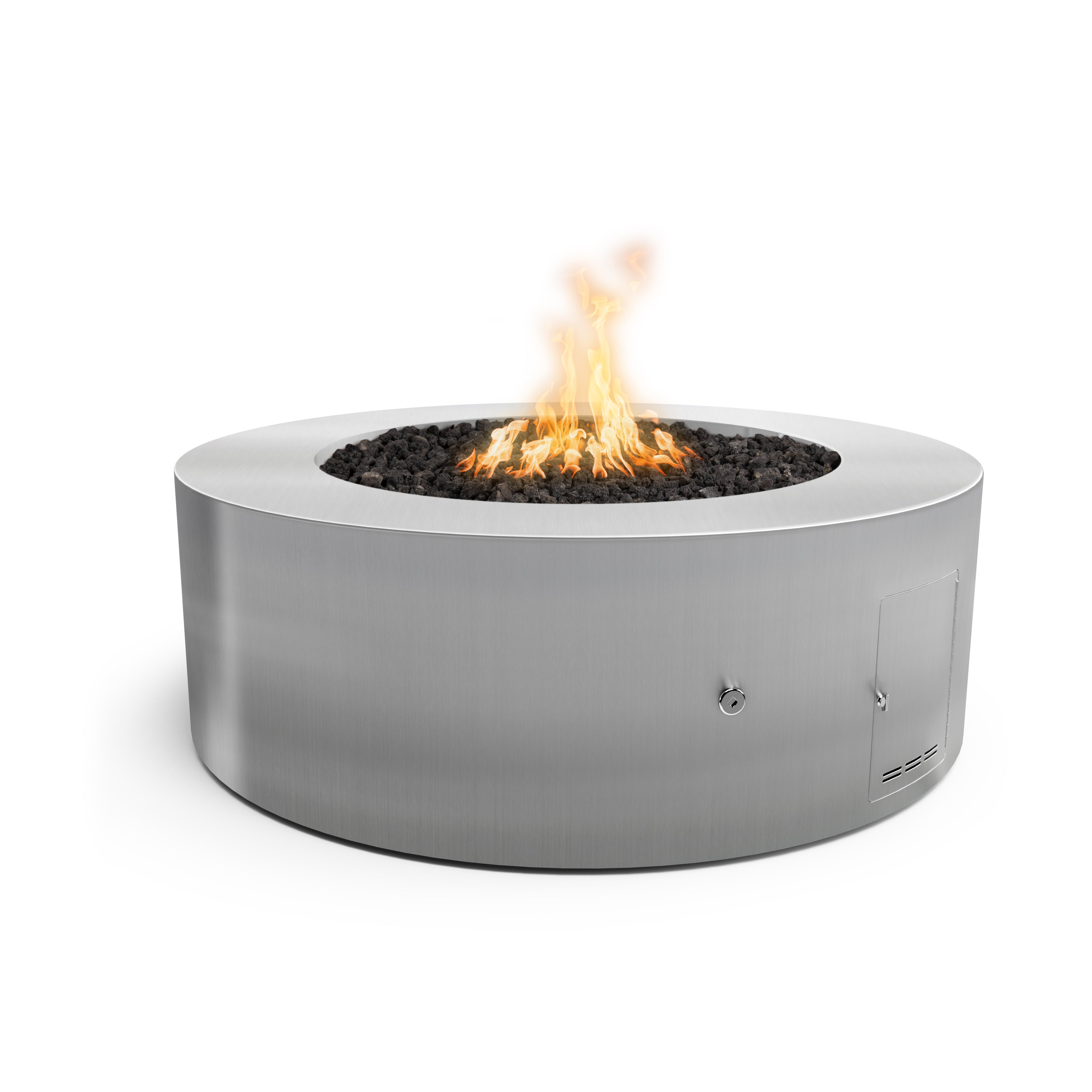 The Outdoor Plus Round Unity Fire Pit - 24-Inch Tall - Stainless Steel 72-Inch - Backyard Ember
