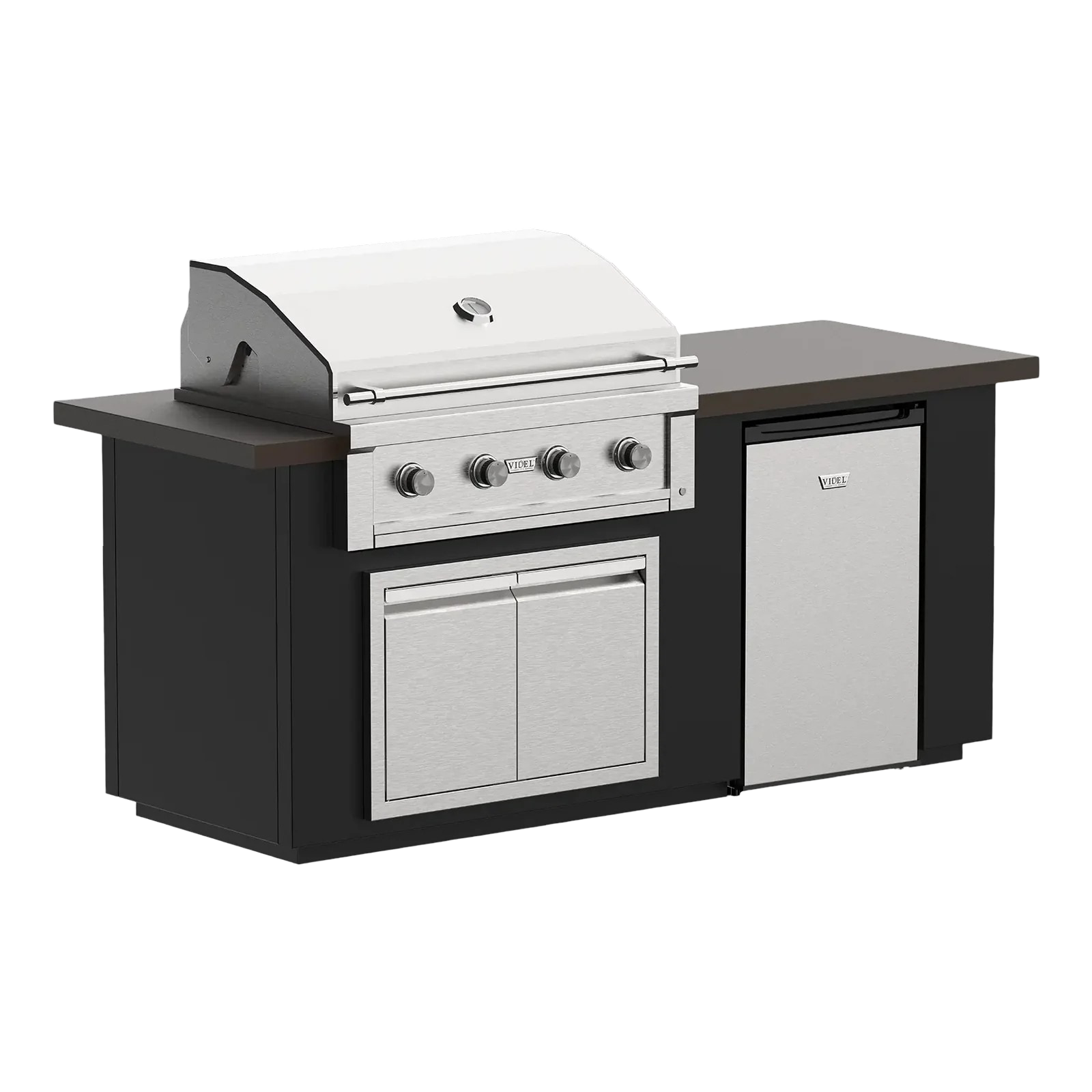 Videl USA Alta 84I - Complete BBQ Island - Powder Coated - Includes Gran Fuego 36-Inch BBQ Grill - 4 Burner & 4.5 Cu Ft Fridge