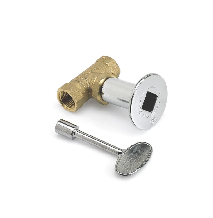 1/2" IPS Straight Key Valve - Chrome Plated Cover & Key