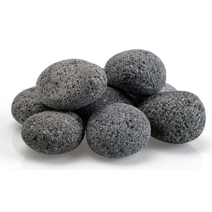 American Fire Products Large Tumbled Lava Stone Gray/Black 2"-4" - Pallet 60 x 20-lbs Bags