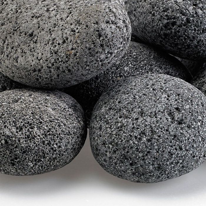 American Fire Products Large Tumbled Lava Stone Gray/Black 2"-4" - Pallet 60 x 20-lbs Bags