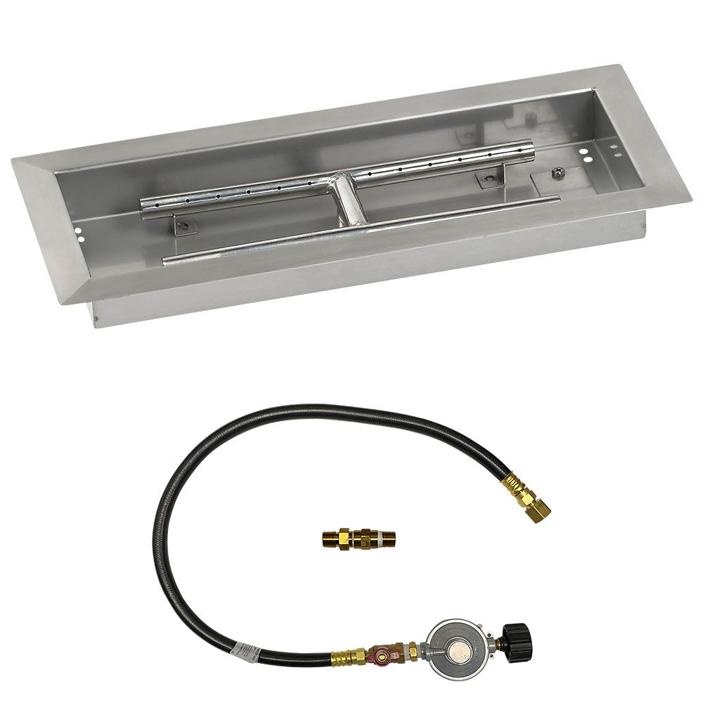 American Fire Products Rectangular Drop-In Fire Pit Pan with Match Light Kit