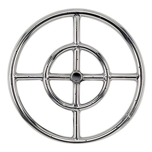 American Fire Products 12" Double-Ring Stainless Steel Fire Pit Burner with 1/2" Inlet