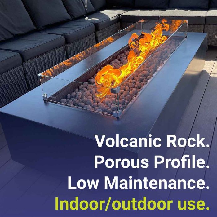 American Fire Products Large Tumbled Lava Stone Gray/Black 2"-4" - Pallet 60 x 20-lbs Bags